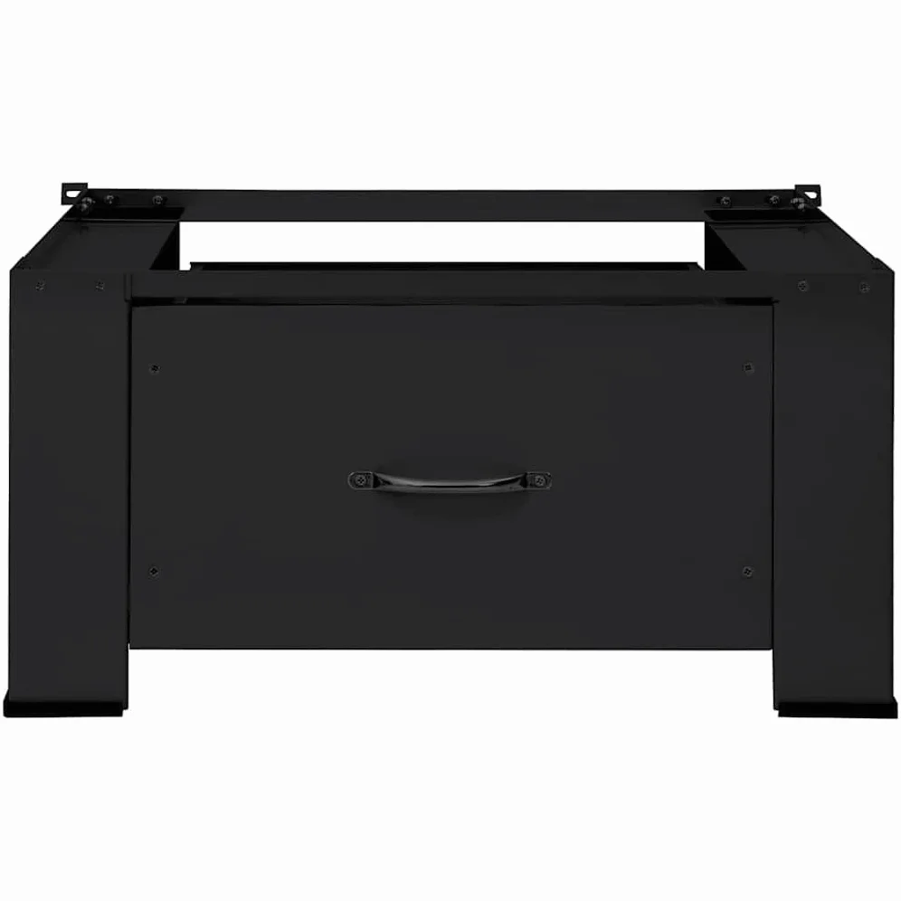 Mangloder - Podio de acero negro para lavadora, 64 x 55 x 32,5 cm, para lavadora y secadora, con patas ajustables para lavandería, baño y sótano