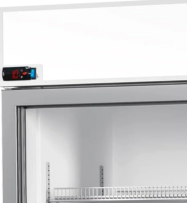 MBH - Nevera expositora vertical POTENCIADA doble puerta de cristal para hostelería. Armario frigorífico expositor refrigerado dos puertas abatibles para la restauración.