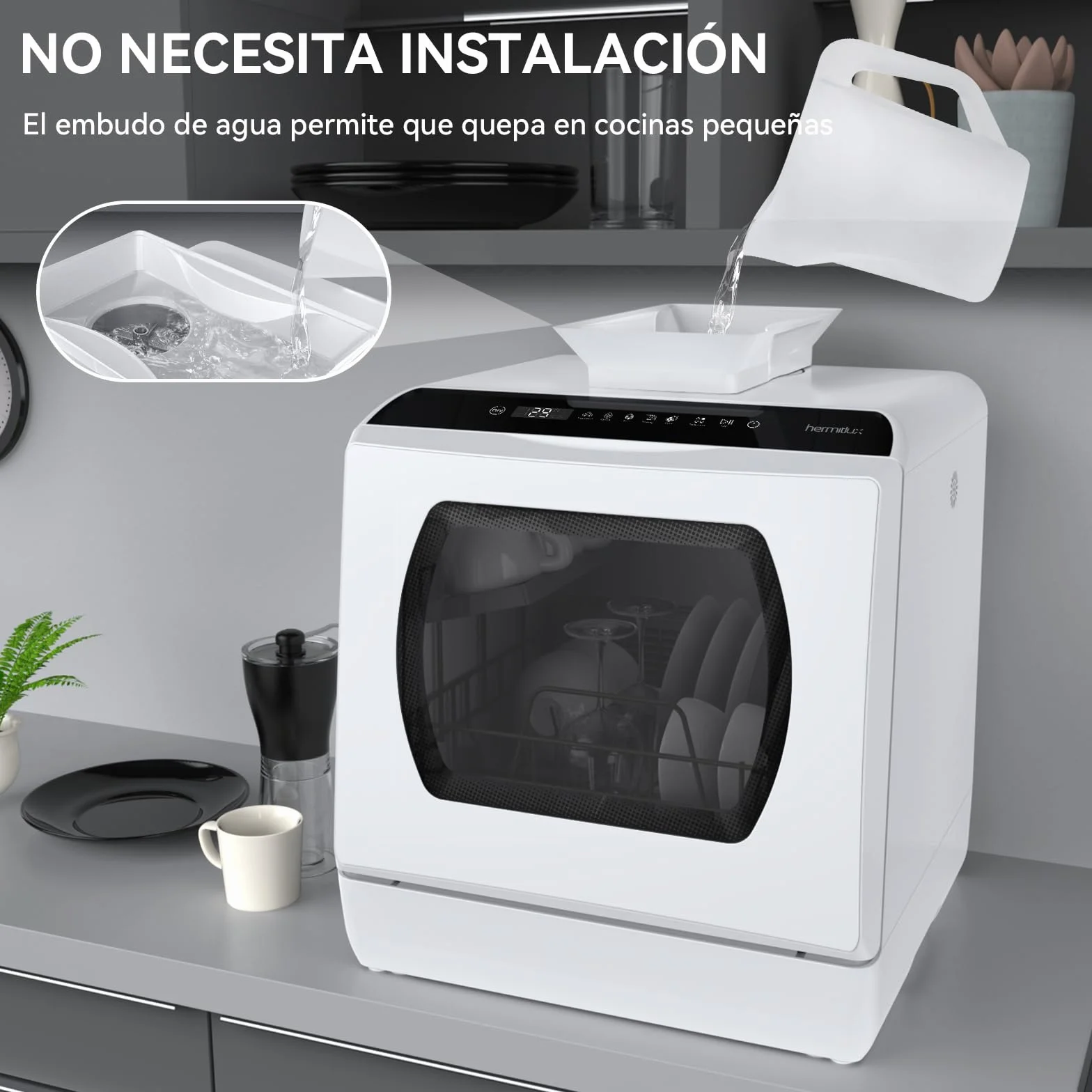 Hermitlux Lavavajillas Compacto 43 cm 4 Juegos 175 kWh/año Blanco