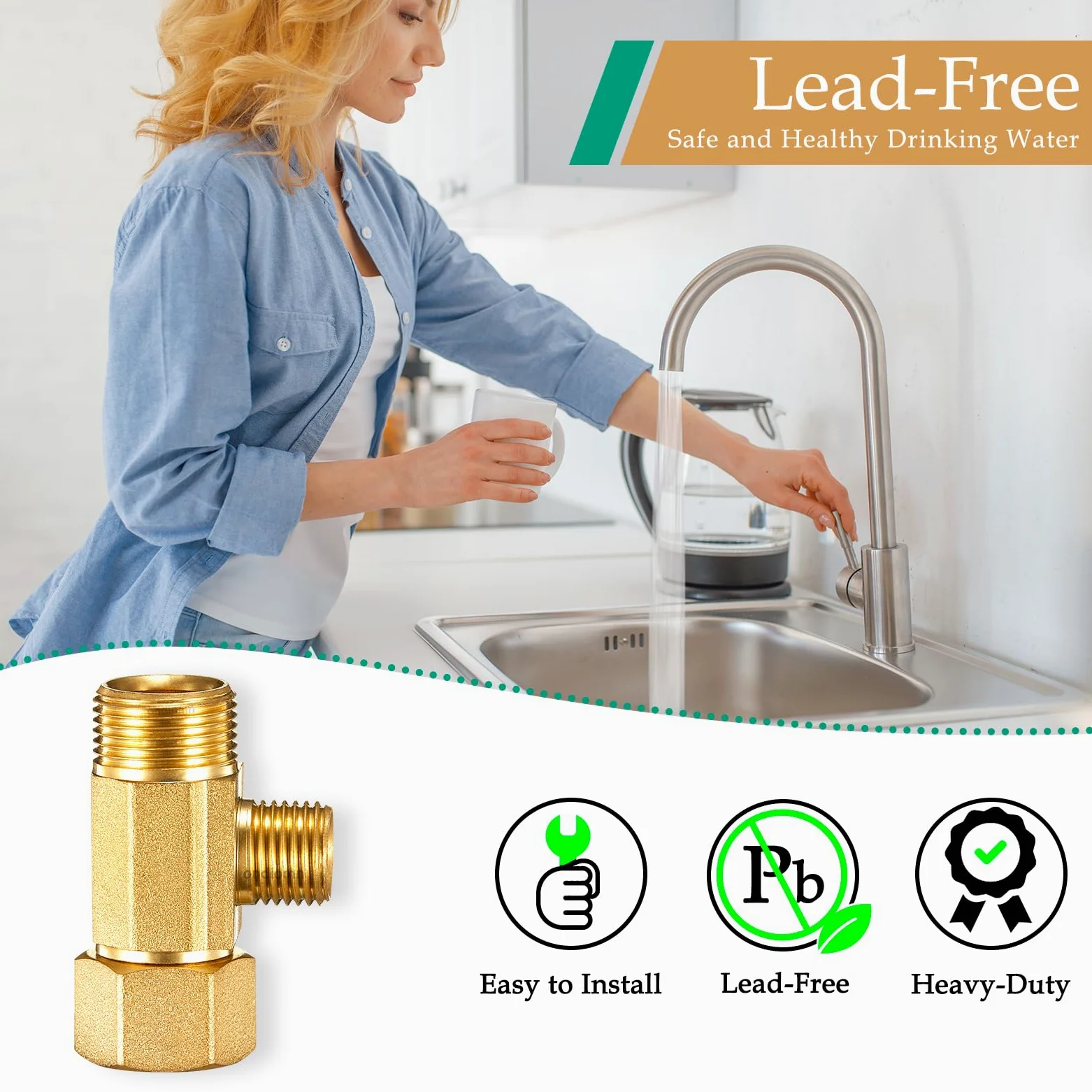 Conector de línea de agua de latón para nevera, divisor de línea de agua para máquina de hielo, disponible para caja de salida de máquina de hielo, grifo de agua potable, sistema de filtración de agua