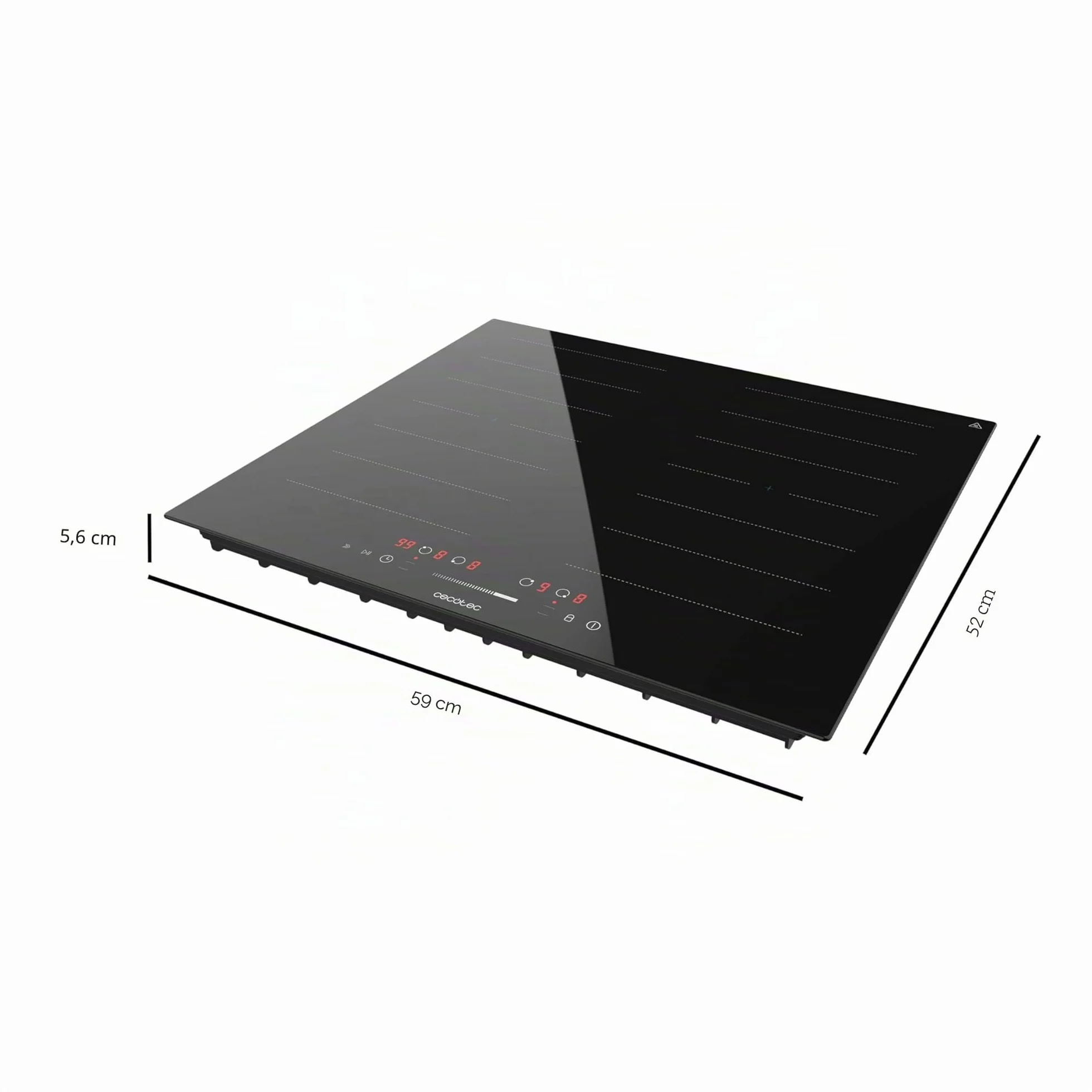 Cecotec Placa de Inducción 2 Zonas Flex Bolero Squad 4001 Flex. 7200W, 9 Niveles, Bajo Consumo, Temporizador, Booster Function, Control Táctil, Bloqueo para Niños, Stop&Go