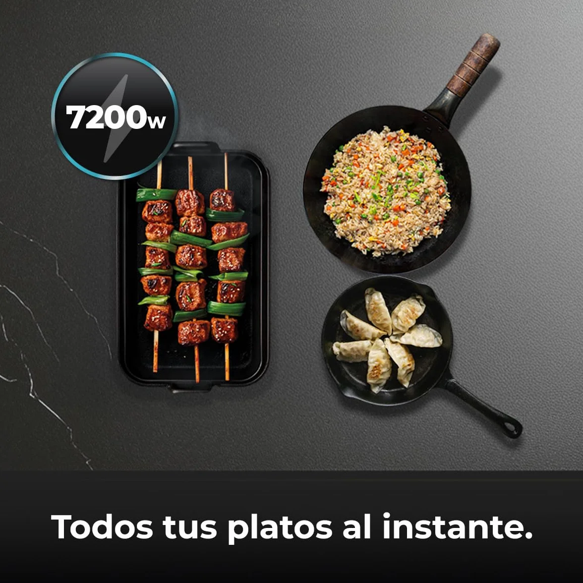 Cecotec Placa de Inducción Invisible - Oculta Bajo Encimera 60cm Bolero Squad I 4300 Invisible FullFlex. 7200W, Encimera 12-15mm y que Soporte 400º, 9 Velocidades, Temporizador, Bloqueo de Seguridad