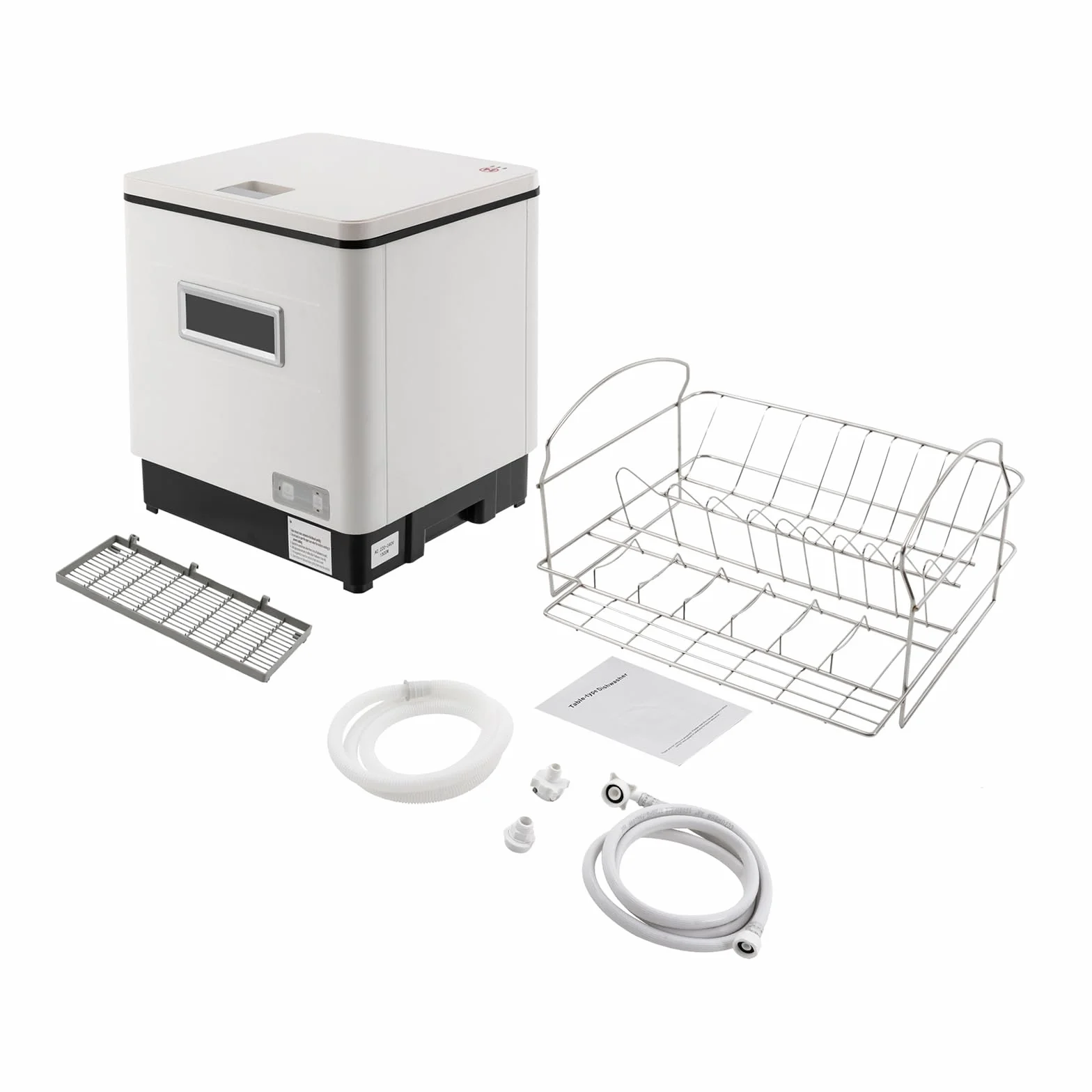 Lavavajillas de mesa, 1500 W, función de secado, para cocinas pequeñas, apartamentos, 60 L, wi dishwasher pequeño, para casa, oficina, camping con conexión de agua