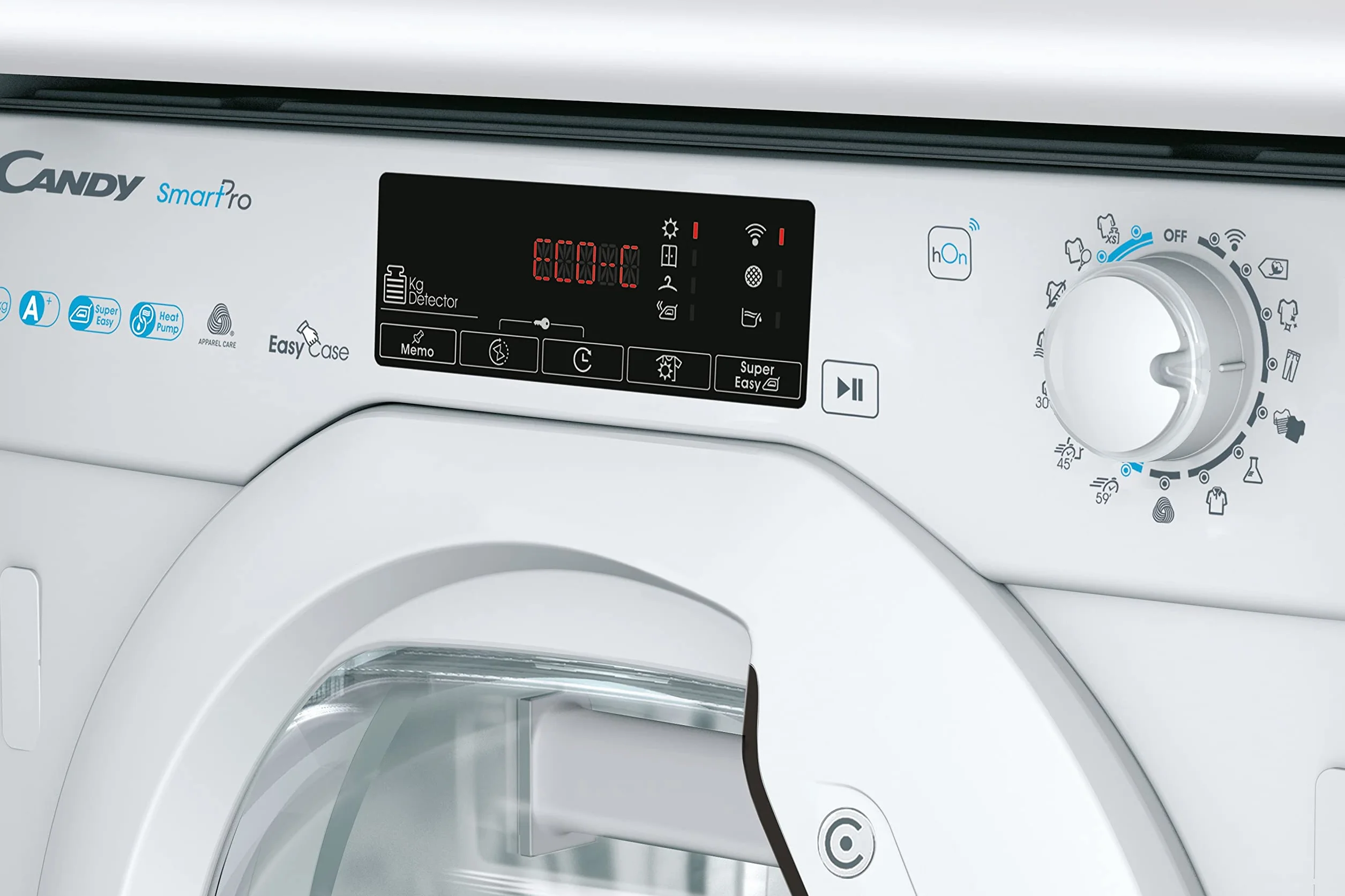 Candy Smart Pro BCTD H7A1TE-S Secadora bomba de calor, Secadora integrable, 7Kgs, Cajón Easy Case 5l, Wi-Fi, Planchado fácil, Certificado Woolmark, 67dba, Clase A+