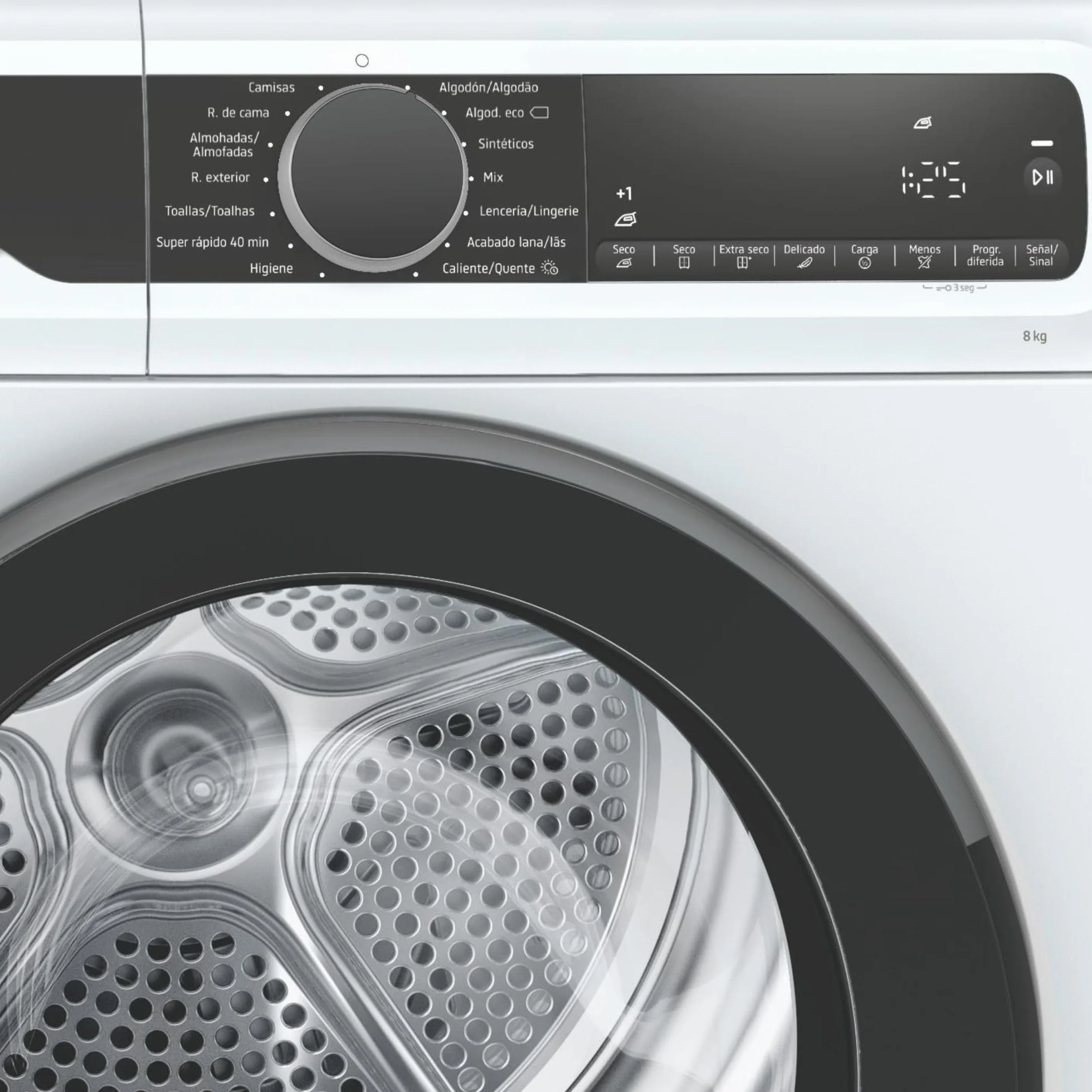Balay 3SB380B - Secadora, Bomba de Calor, A+++, Libre instalación, 60 cm, 8 kg, Blanco, Display LED, filtro de fácil limpieza, programa para ropa de cama, puerta cristal, 2022