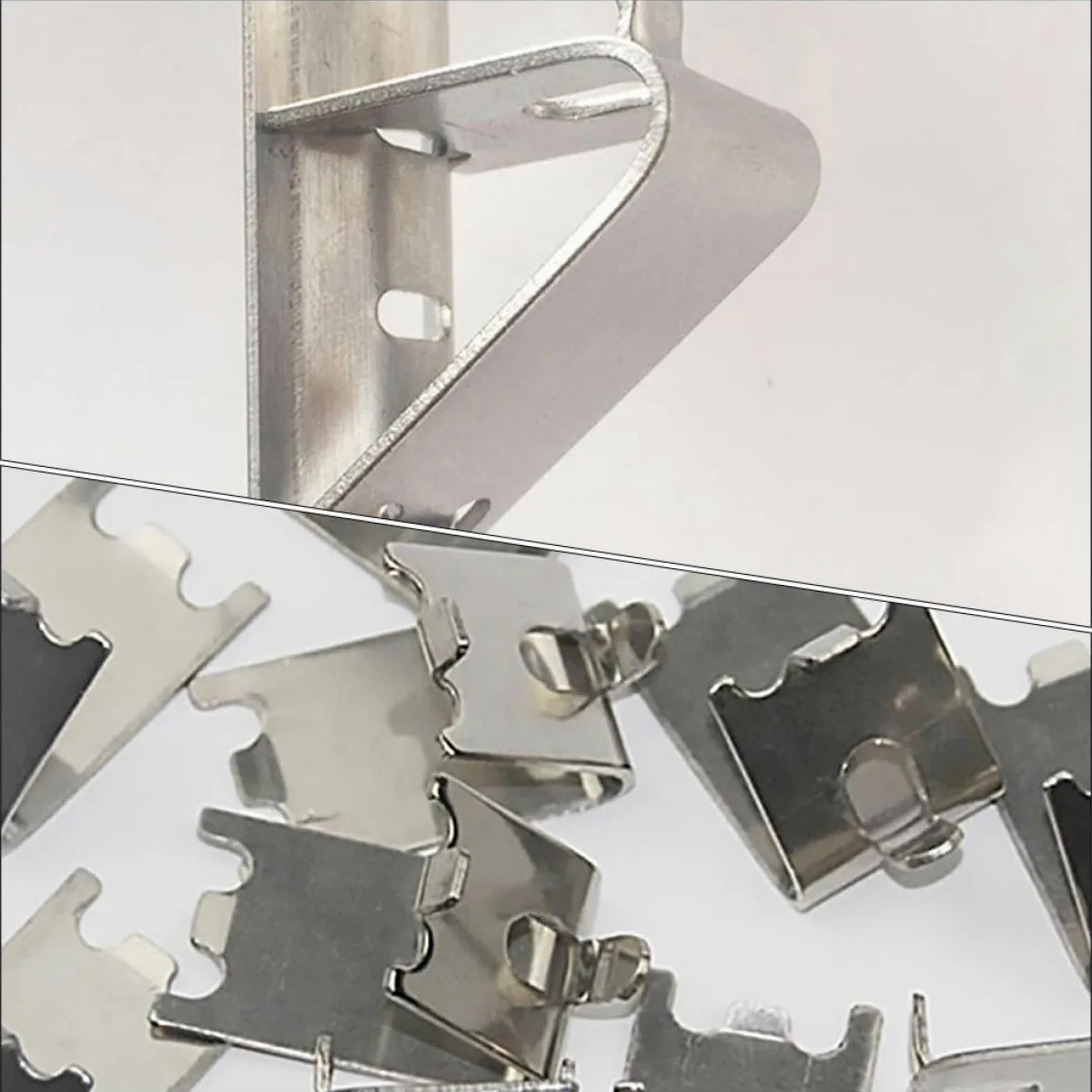 KeuLen Clips for Estante de refrigerador en Forma Z Acero Inoxidable, Soportes for congelador for estanterías Metal y Madera, Uso doméstico Cocina, 25 uds
