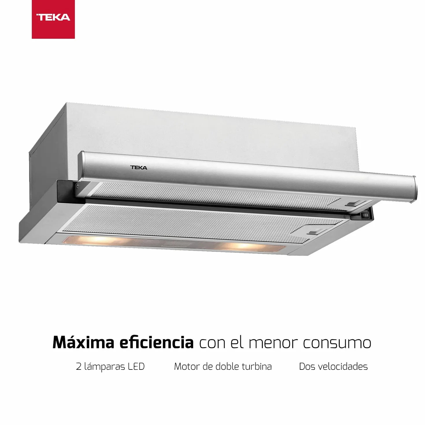 TEKA Campana Extractora Telescópica 60 cm Doble Turbina 2 Velocidades Acero Inoxidable TL 6310