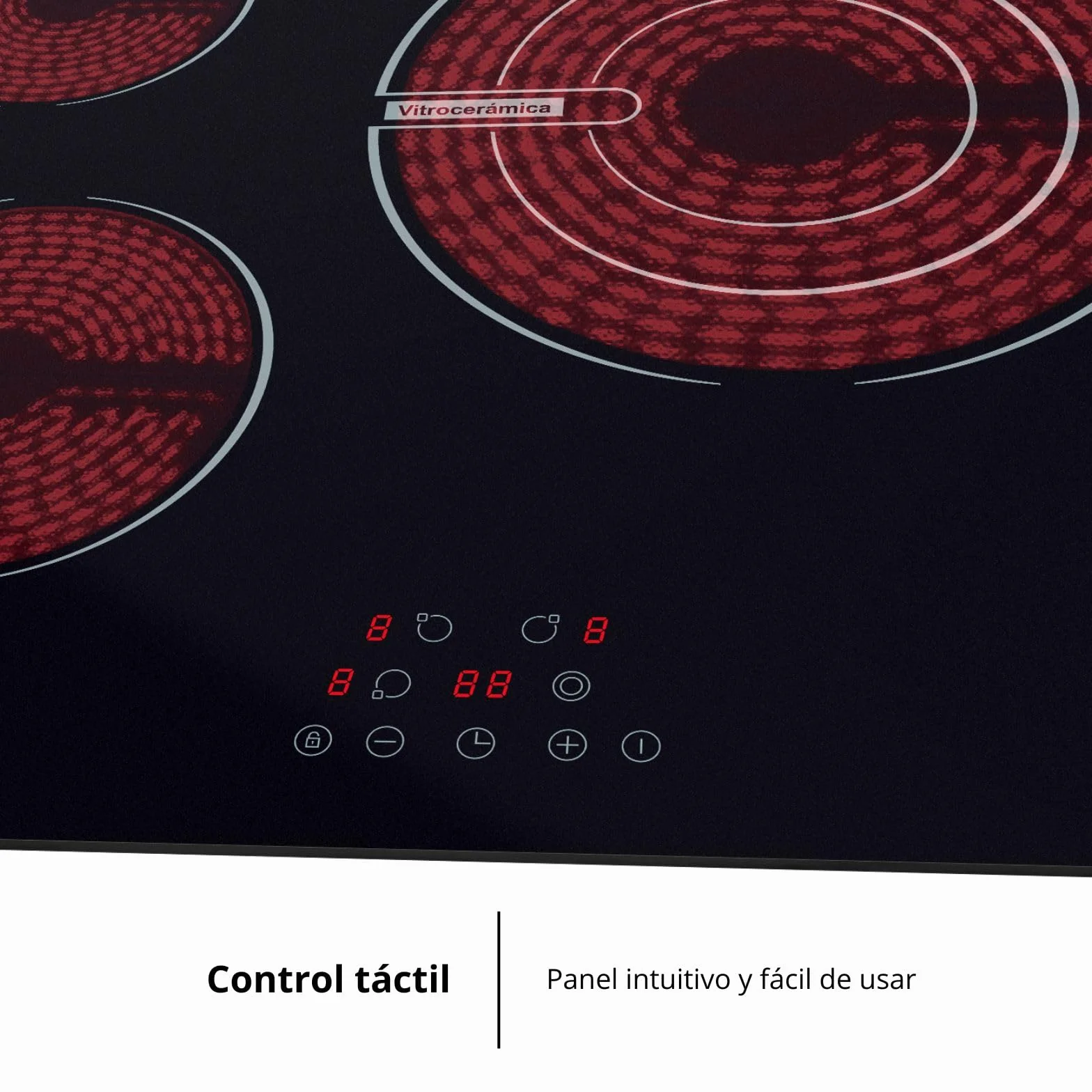 Corberó - Placa Vitrocerámica | CCVG3BL574 | 60 cm | 5700 W | 3 Zonas | Control Touch, Desconexión Automática, Bloqueo Infantil | Negro