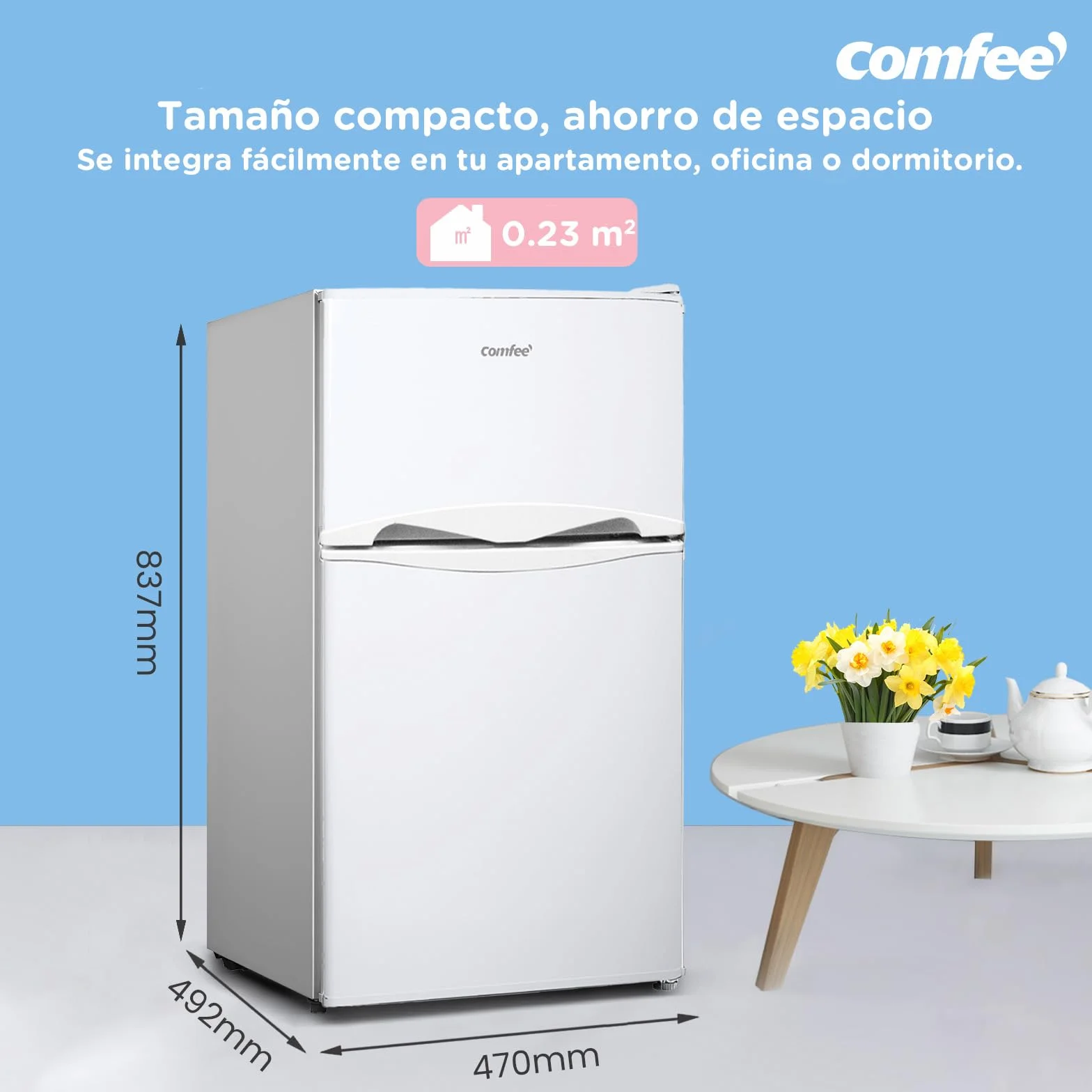Comfee' RCT87WH2(E) Congelador de Encimera 87L Nevera Pequeña Blanca
