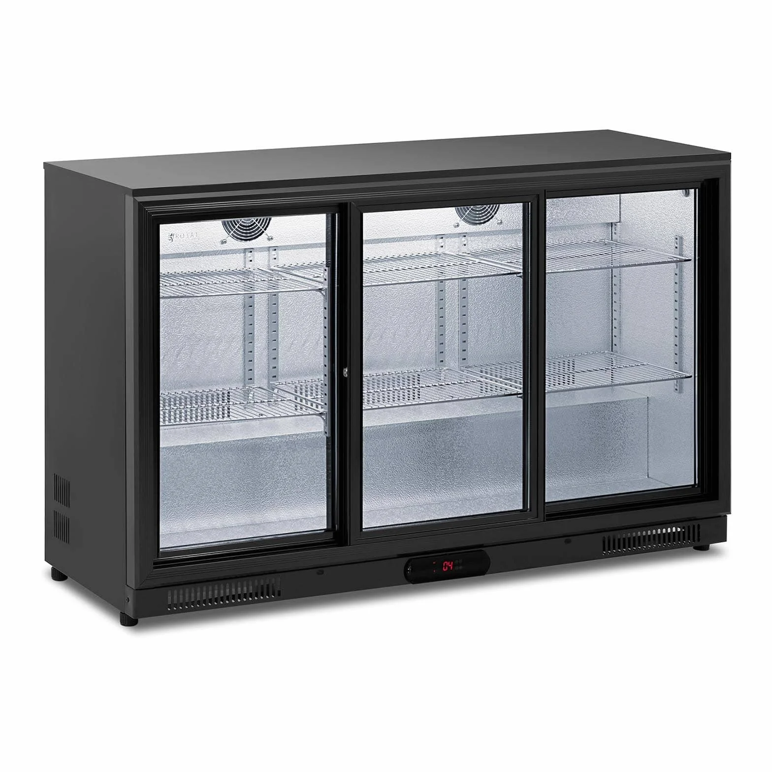 Royal Catering Nevera Expositora de Bebidas para Hostelería RC-BC009 (Volumen: 318 L, Puerta de vidrio templado de doble pared, 2 - 10 °C)