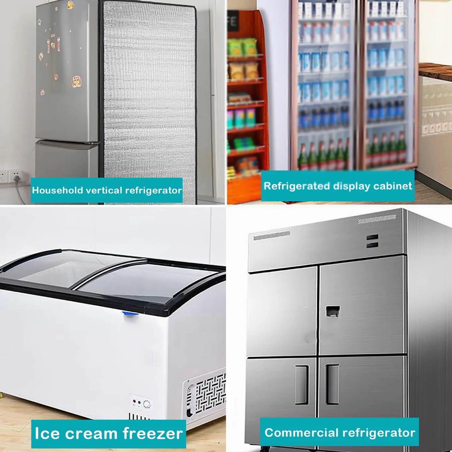 Genérico Funda Aislante Universal para frigorífico: protección para congeladores horizontales y minineveras, Apta para congeladores de Helados y cámaras frigoríficas, Gran tamaño de 80" x 40" para un