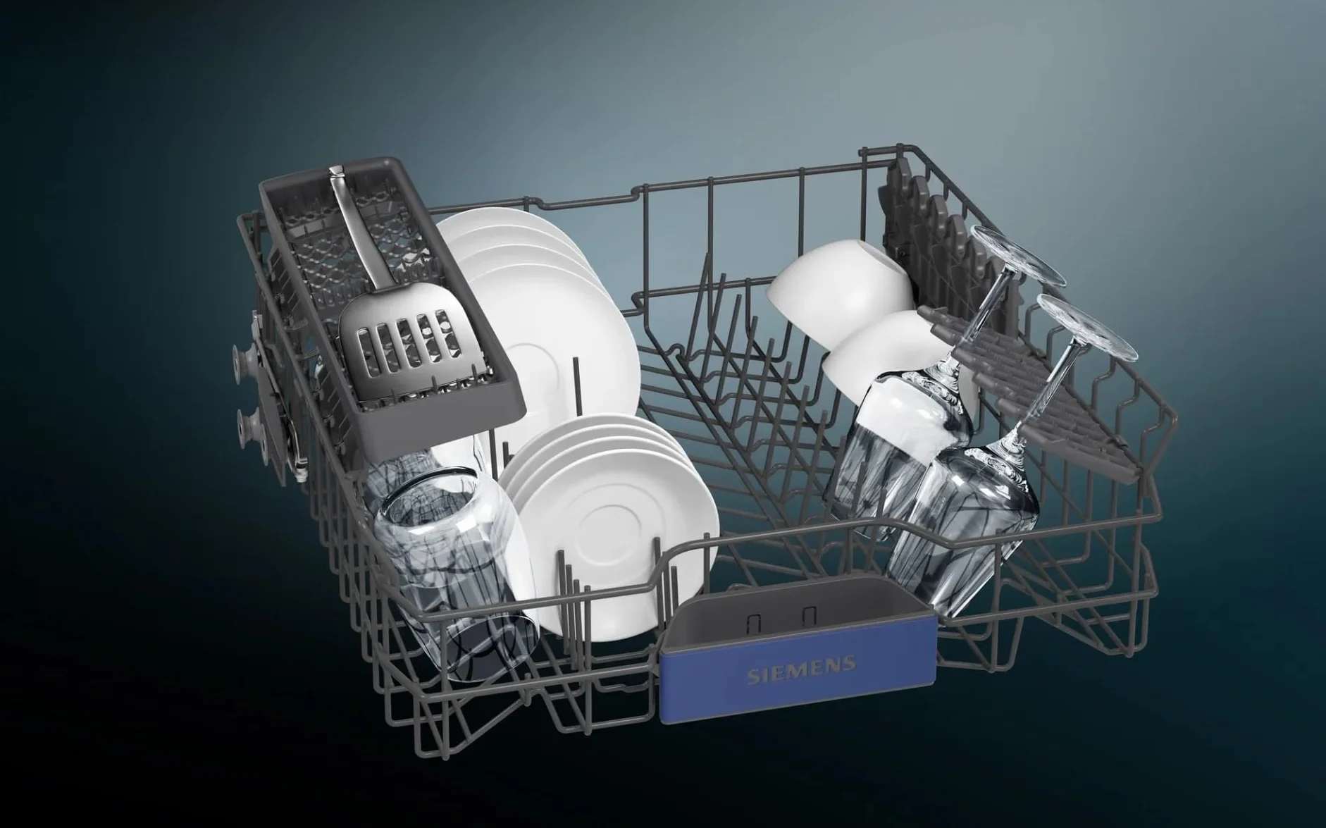 Siemens SN53HS10TE iQ300 - Lavavajillas inteligente parcialmente integrado, 60 cm de ancho, cesta para cubiertos, acero inoxidable, silenciosa con iQdrive, aquaStop, cesta superior regulable en altura