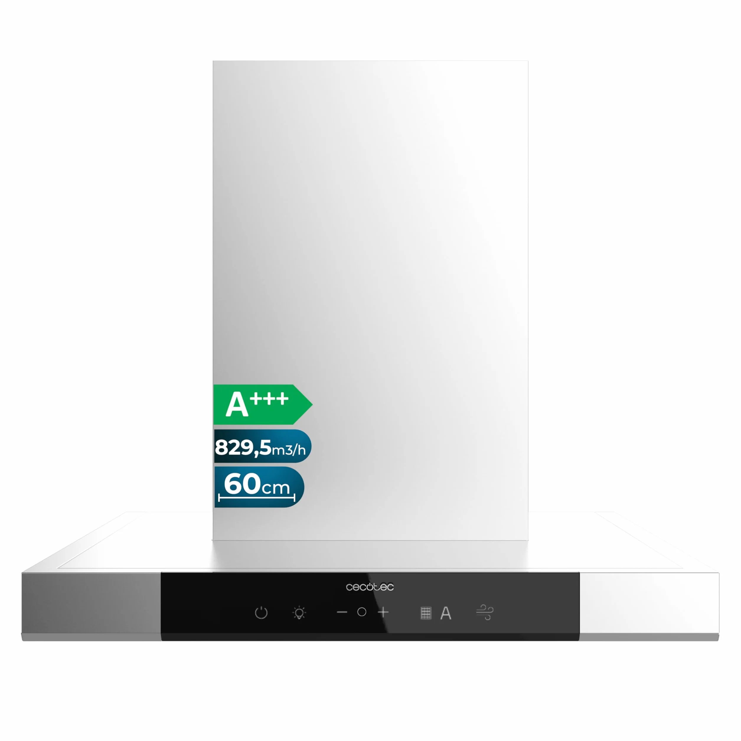 Cecotec Bolero Flux TT 609500 Campana Extractora 60 cm 829,5 m³/h A+++ Inox Hand Movement Control Doble Booster Filtros Lavables Heat Sensor
