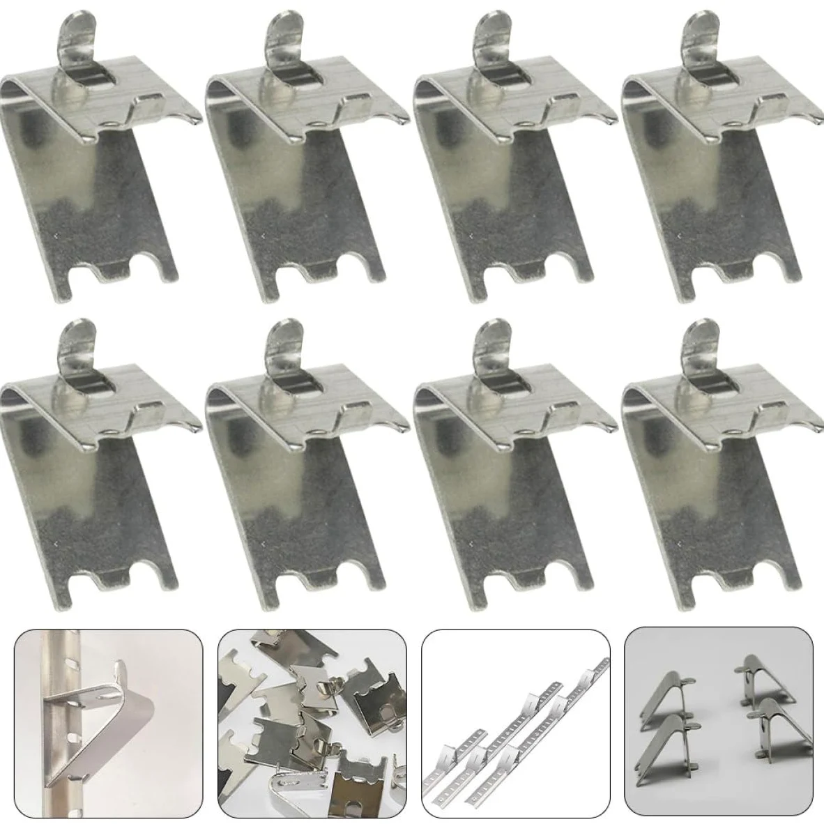 KeuLen Clips for Estante de refrigerador en Forma Z Acero Inoxidable, Soportes for congelador for estanterías Metal y Madera, Uso doméstico Cocina, 25 uds