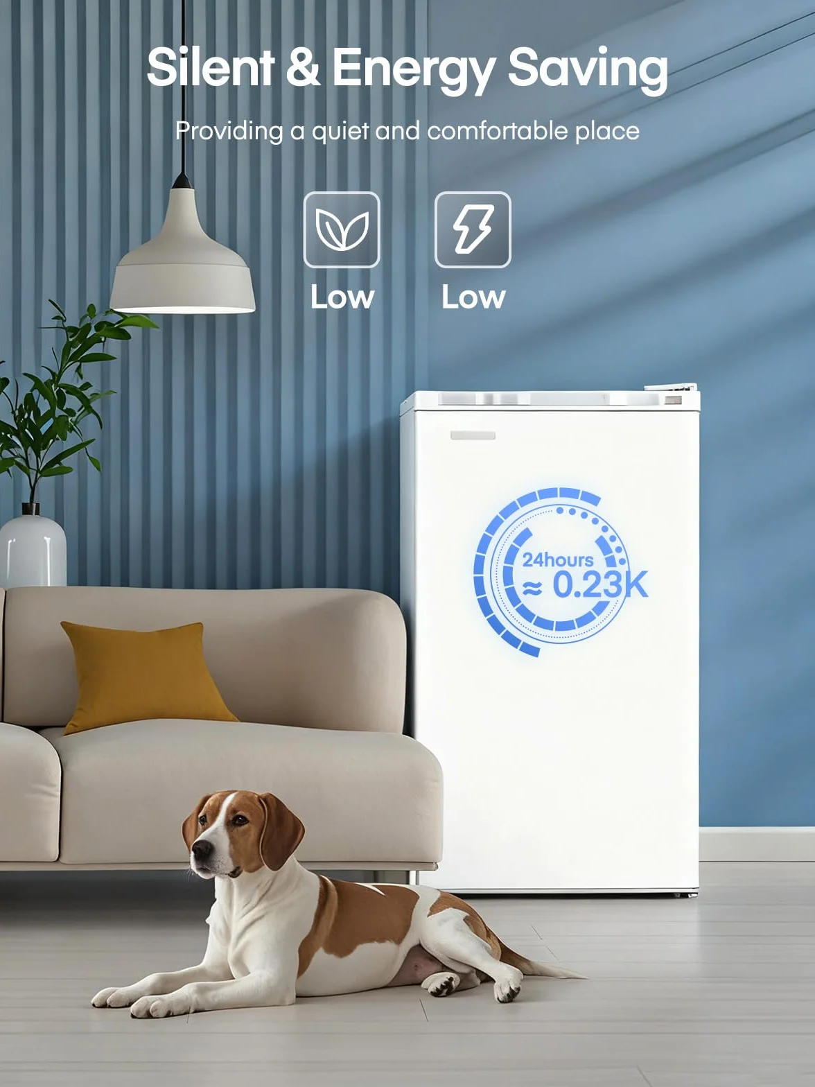 FOHERE Frigorífico con Congelador 90L, Nevera Pequeña Compacta, 7 Temperatura Regulable, 84kWh/año, Eficiencia Energética E, Silencioso, Ideal para Dormitorio, Oficina, Cocina, Caravana y Camping