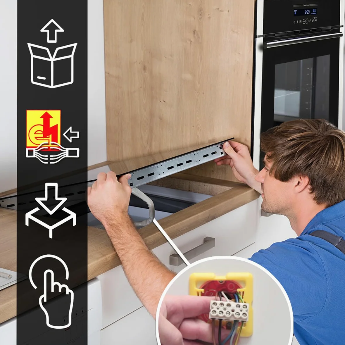 KKT KOLBE placa de cocina vitrocerámica independiente con espirales calefactoras 60 cm | 6 kW | 4 zonas | 9 niveles | sin marco | táctil | temporizador de apagado | seguro para niños | CH5900RL