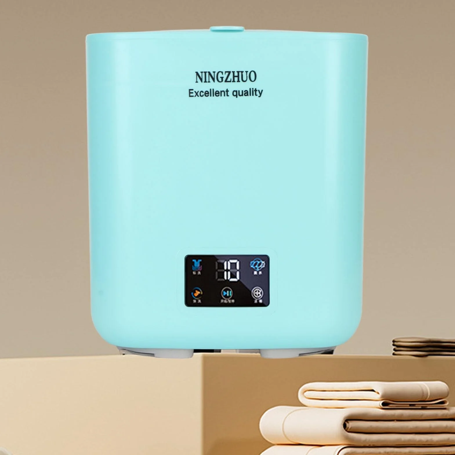 Topyond Lavadora Portátil Automática 7 Litros Secado Giratorio Mini Lavadora y Secadora Combinada Azul Verdoso
