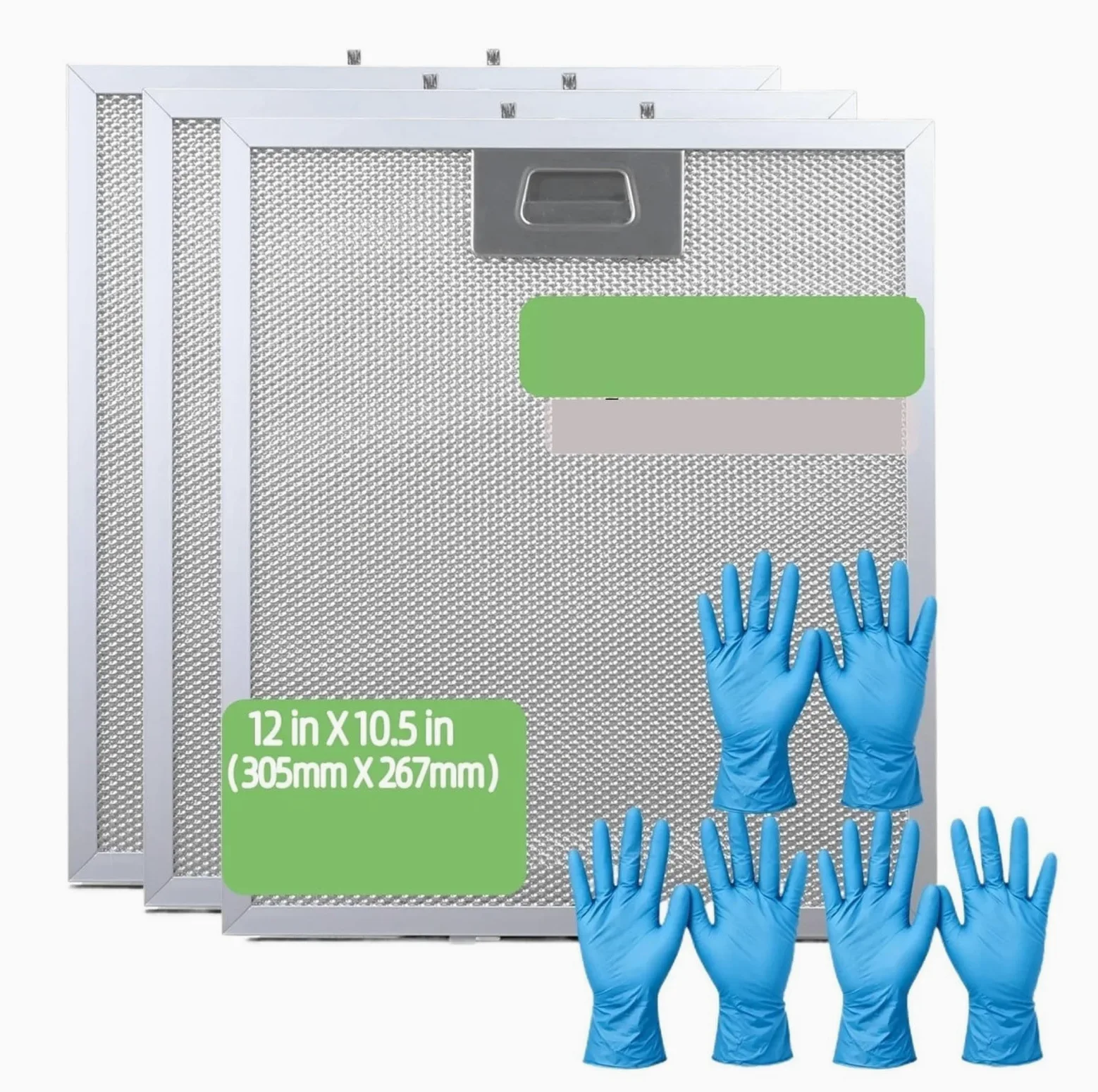 Filtro de aluminio for campana extractora, extractor de malla metálica, 340x280mm, Compatible con D6900HASS2, D6900SS-2 CP750SS, 3 uds.