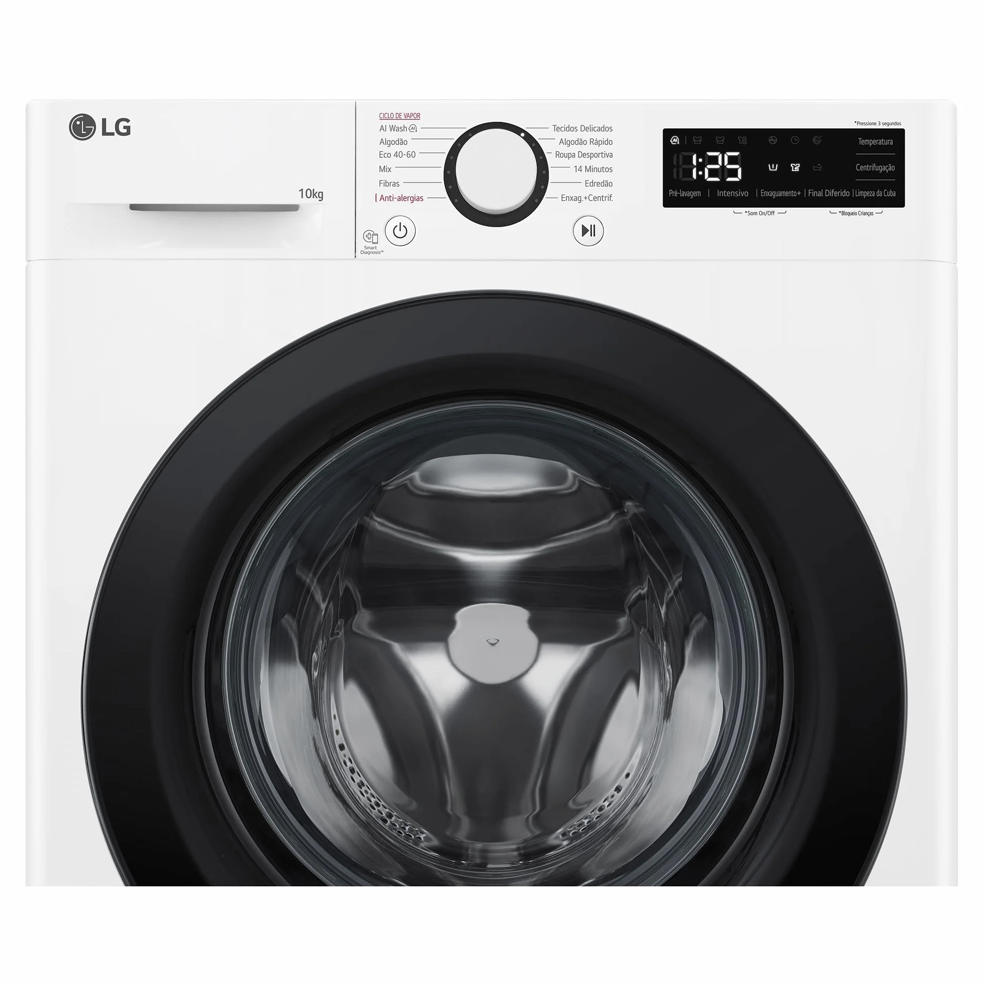 LG F4WR5010A6W - Lavadora Inteligente, 10kg, AI Direct Drive, 1400rpm, Vapor Steam, Clasificación A, Serie 500, Color Blanco