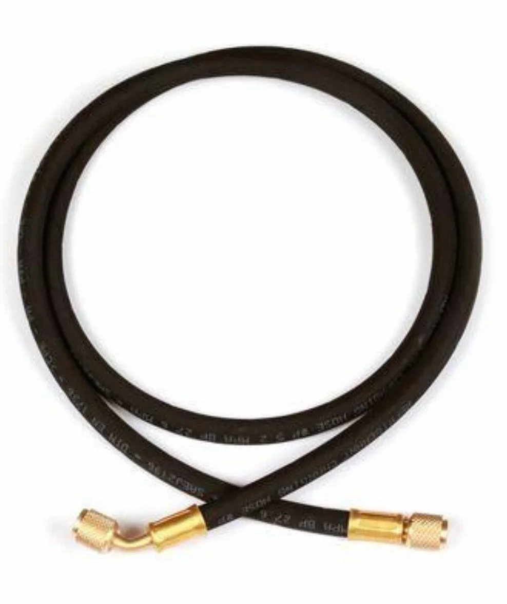 M Shop Italia R290 bombona 370 g + tubo 1/4" F-1/4" F con preválvula para recarga frigoríficos secadoras bodegas