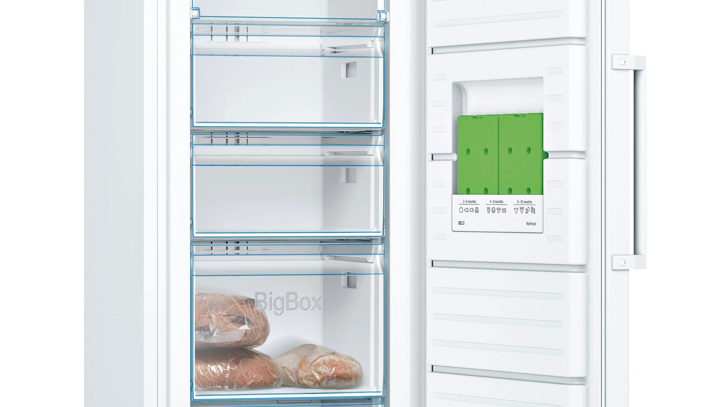 Bosch GSN33FWEV Serie 4 - Congelador independiente (176 x 60 cm, 225 L, sin escarcha, cajón grande para congelación grande, interior flexible gracias a la zona Vario Zone, Multi AirFlow, color blanco)