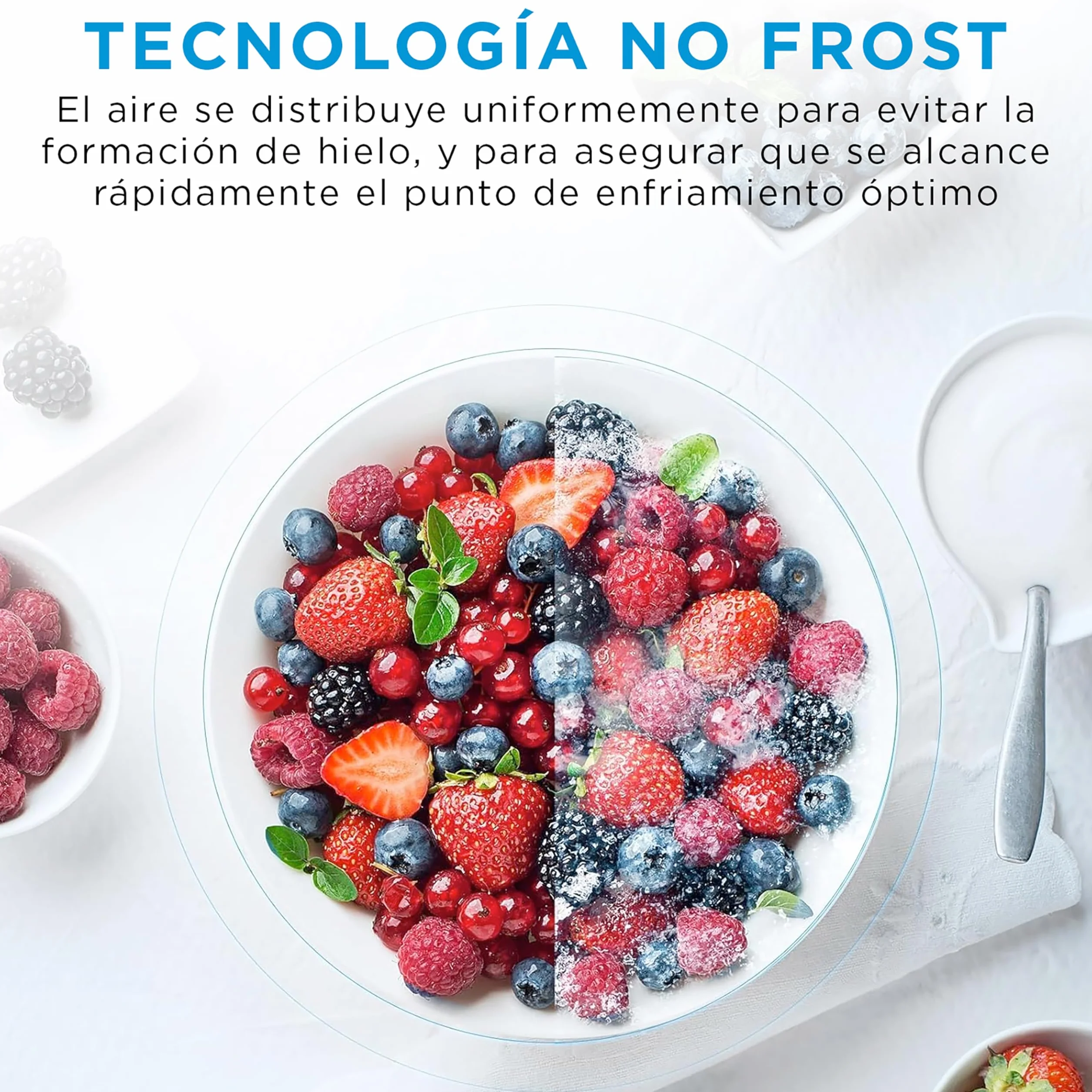 Midea Frigorifico Combi No Frost | 55 cm ancho x 180 cm | Inox | 270L de Capacidad - Nevera Libre Instalación con Congelador Vertical - Refrigerador de Bajo Consumo con Sistema Multi Air Flow