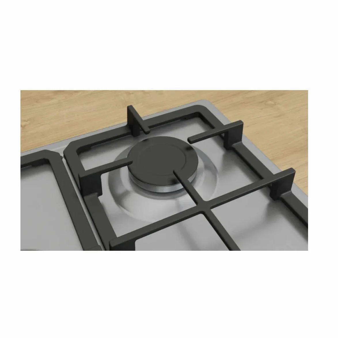 Piano Cottura A Gas - Bosch Serie 4 - 5 Fuochi - 52 X 75 X 4,5 Cm - Pgq7b5k90 - Acciaio Inox | Cocina de gas con control preciso de la llama, parrillas aptas para lavavajillas, wok, fabricado en Europa