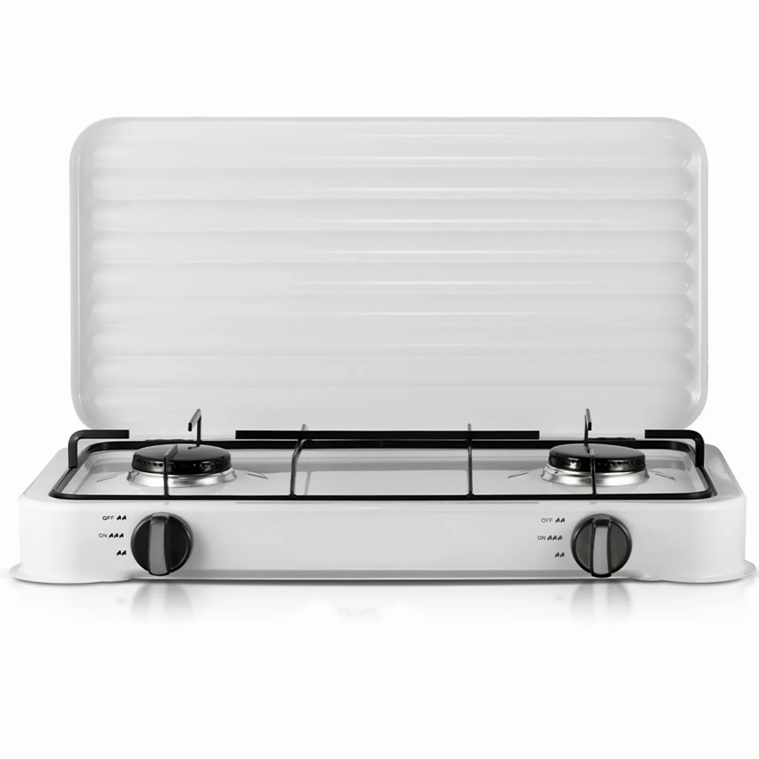 Placa de Gas con Quemador Doble, Resistente Y Fácil de Usar, Compacta, de Acero Inoxidable, con Integrado. Adecuada para El Hogar, Camping