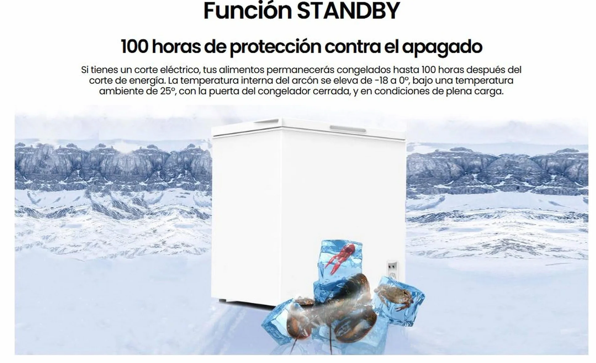 MILECTRIC Congelador Arcon ARC-N01-99 Litros, A+/F, Función FAST FREEZE, Dual System, Control de temperatura
