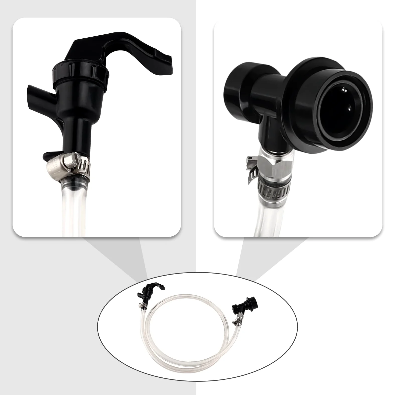 MRbrew 8 grifos de picnic, grifo de picnic, grifo de fiesta de barril de plástico para dispensar cerveza de barril para cerveza casera Cornelius Keg llave dispensador de línea de bloqueo de bola llave