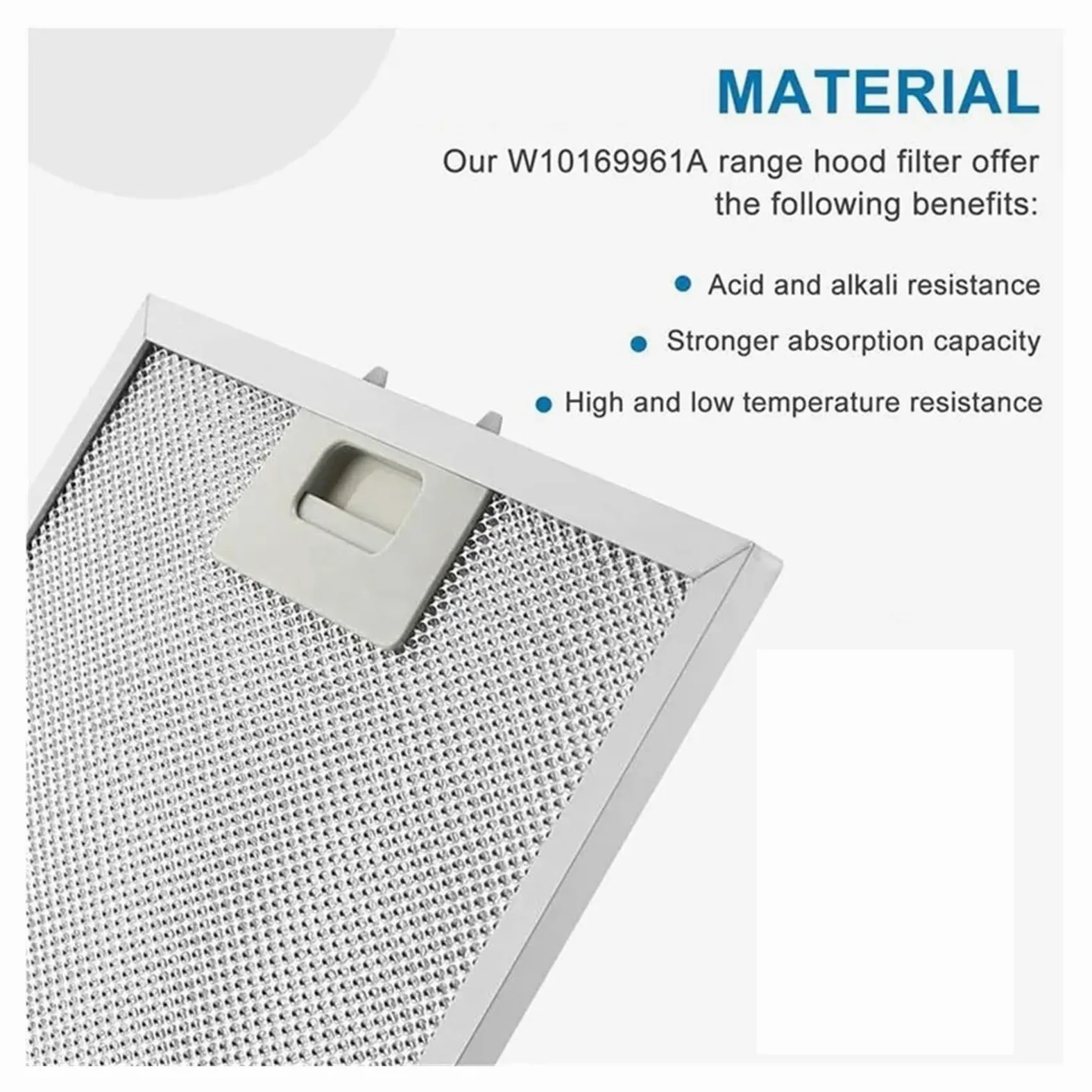 Reemplazo De Filtro De Grasa W10169961A, Malla De Aluminio De 5 Capas, Compatible Con Whirlpool, Accesorios De Campana De Ventilación De La Serie(6pcs)