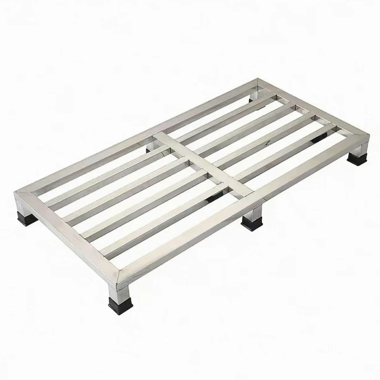 Soporte elevador de electrodomésticos de acero inoxidable resistente para refrigeradores y arandelas | Soportes de suelo, base de almacenamiento, diseño de paleta dividida para una fácil limpieza y flujo de aire, lavadora/nevera