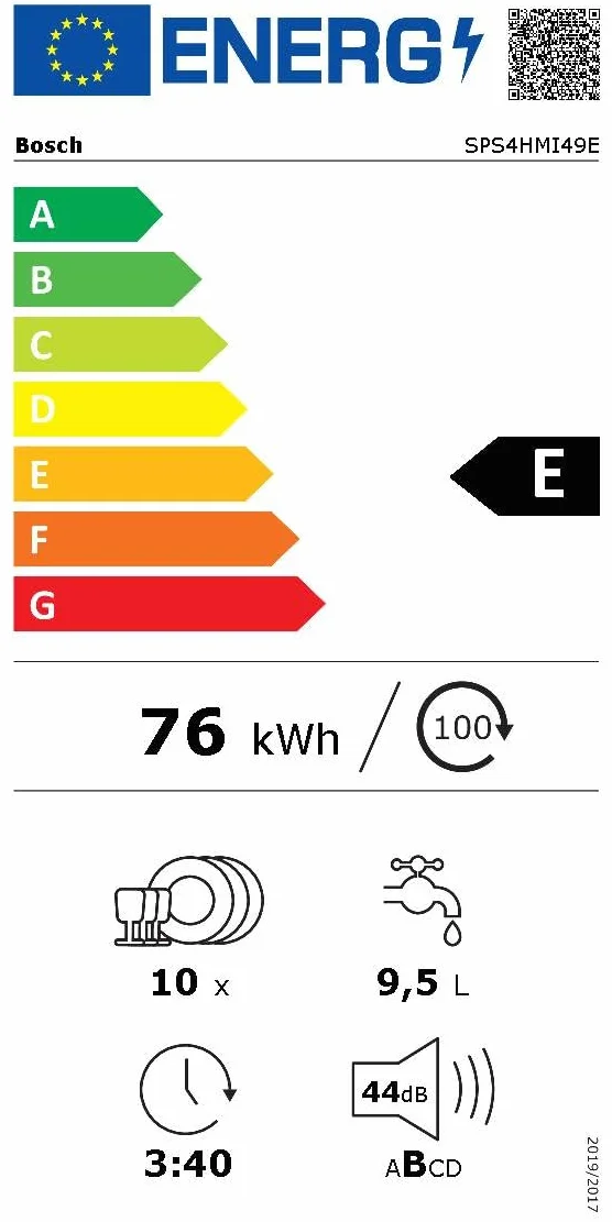 Bosch Lavavajillas Serie 4 45 cm Libre Instalación Home Connect Acero Inoxidable SPS4HMI49E