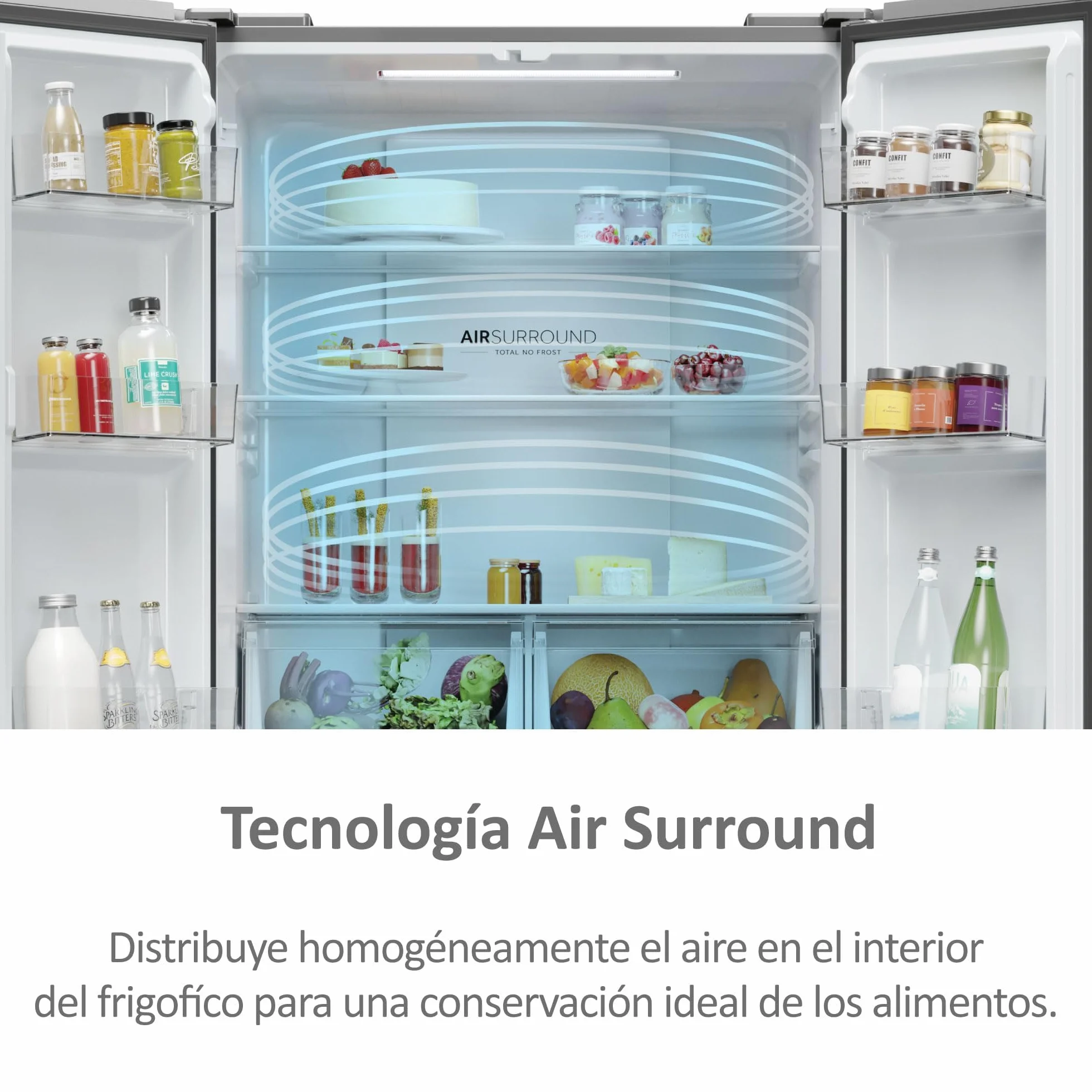 Haier SBS 90 Series 5 HSR5918DWMP - Frigorífico Side by Side, con Dispensador de Agua, Apertura puertas 90 grados, Motor Inverter, Total No Frost, Ancho 90cm, Capacidad XXL 521L, Iluminación LED, Inox