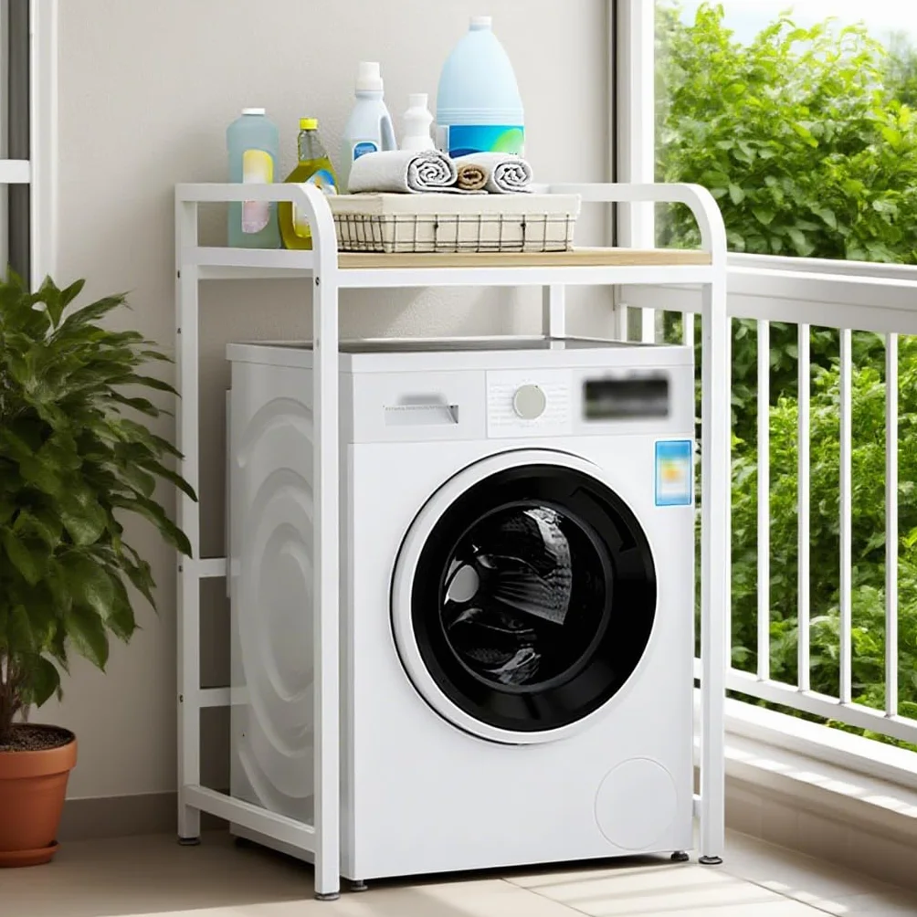 Mueble Lavadora Secadora, Metálico Soportes para lavadoras-secadoras Soporte de Carga 400 Kg, Estanterías para baño para lavadora para balcón/lavadero (ICXYJB-QF, 70X60X110CM)