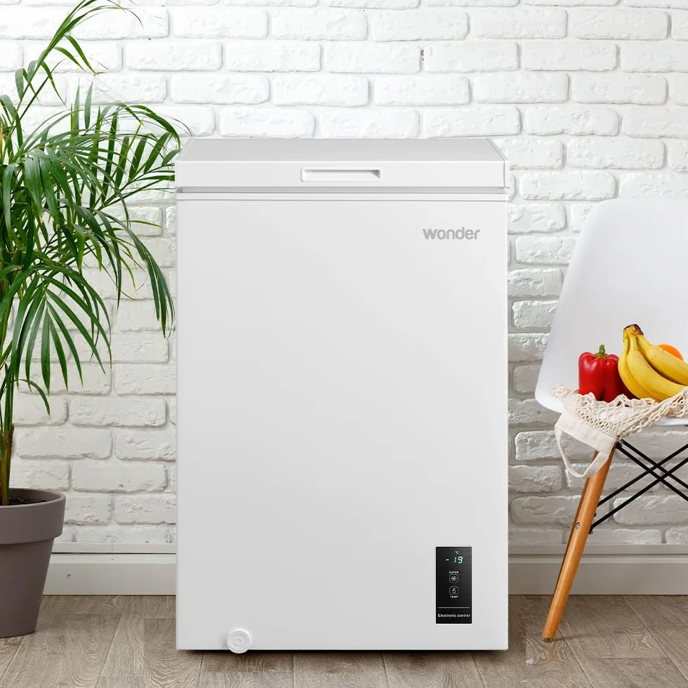 Wonder Congelador Horizontal Blanco WCH1001EDC. Capacidad 99 Litros, Dual Cooling, 1 Cesta, Bajo Nivel Sonoro, Eficiencia Energética Clase E