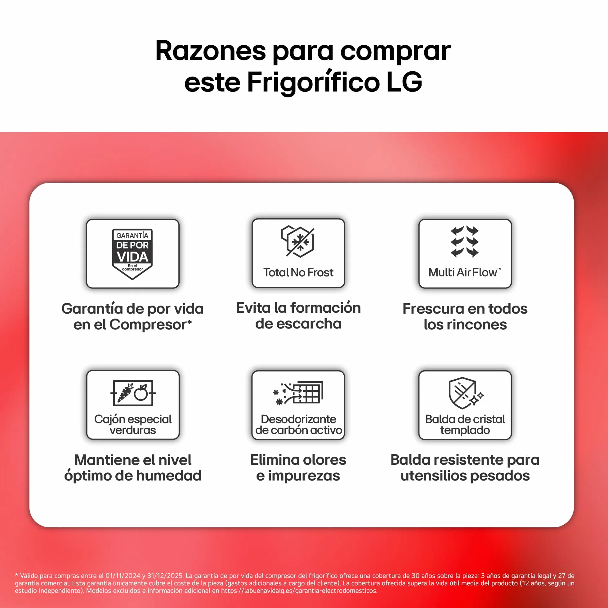 LG GTBV22PYNJ - Frigorífico Dos Puertas Total No Frost, 1,45m, Clasificación E, Inox antihuellas