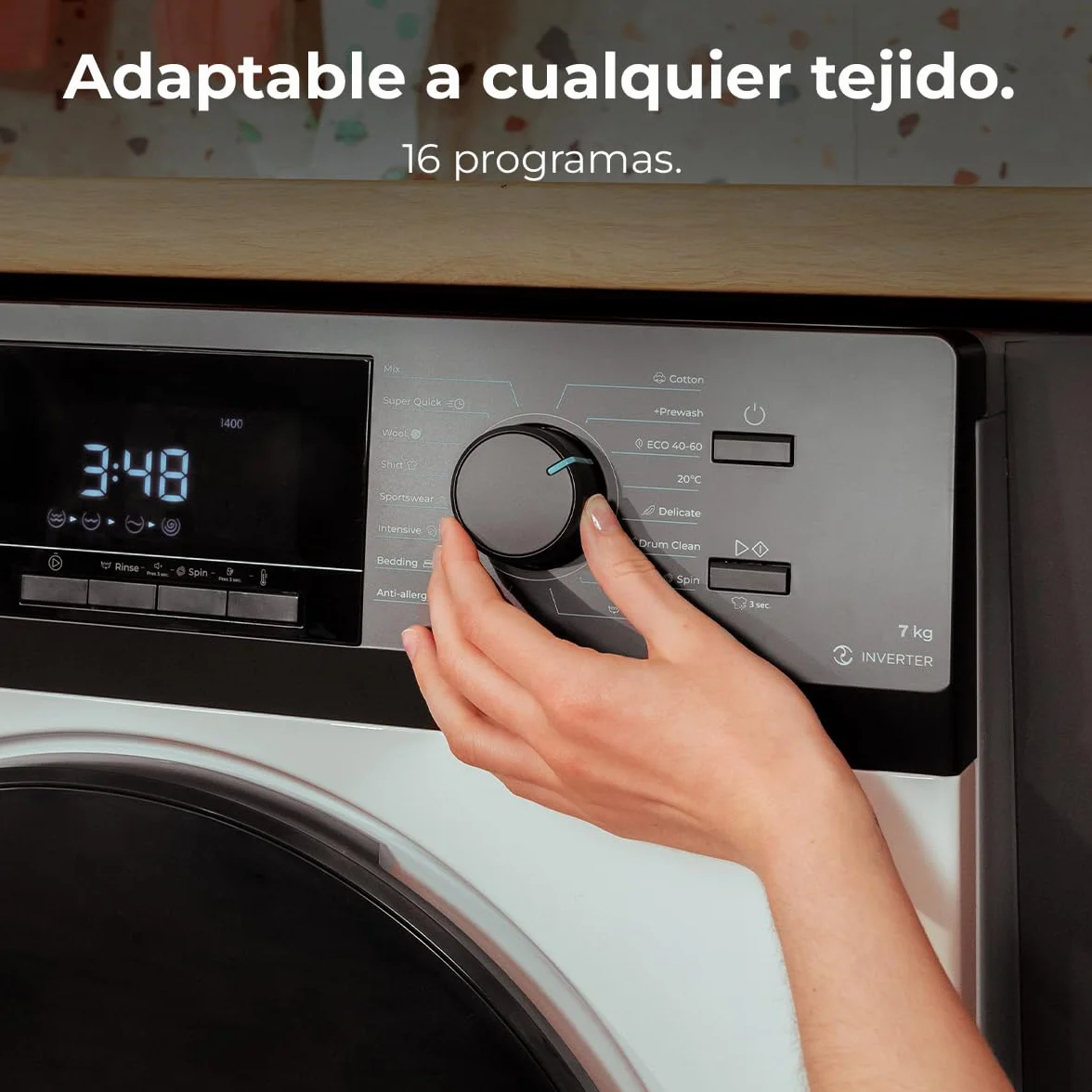 Cecotec Lavadora 7Kg Carga Frontal Bolero Dresscode 7410 Inverter 1850W 1200 rpm 16 Programas