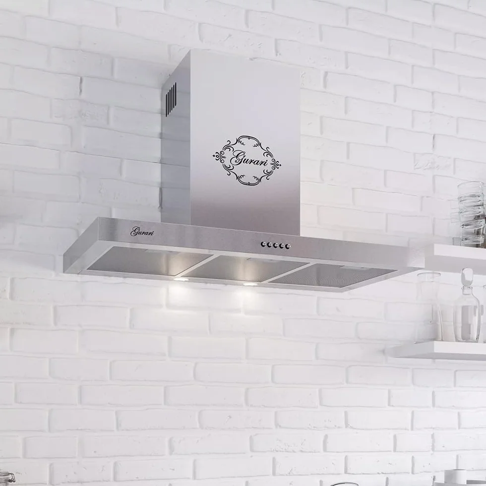GURARI Campana de pared GCH F 461 IS 7 N + manguera, campana extractora 70 cm, en acero inoxidable, 1000 m³/h