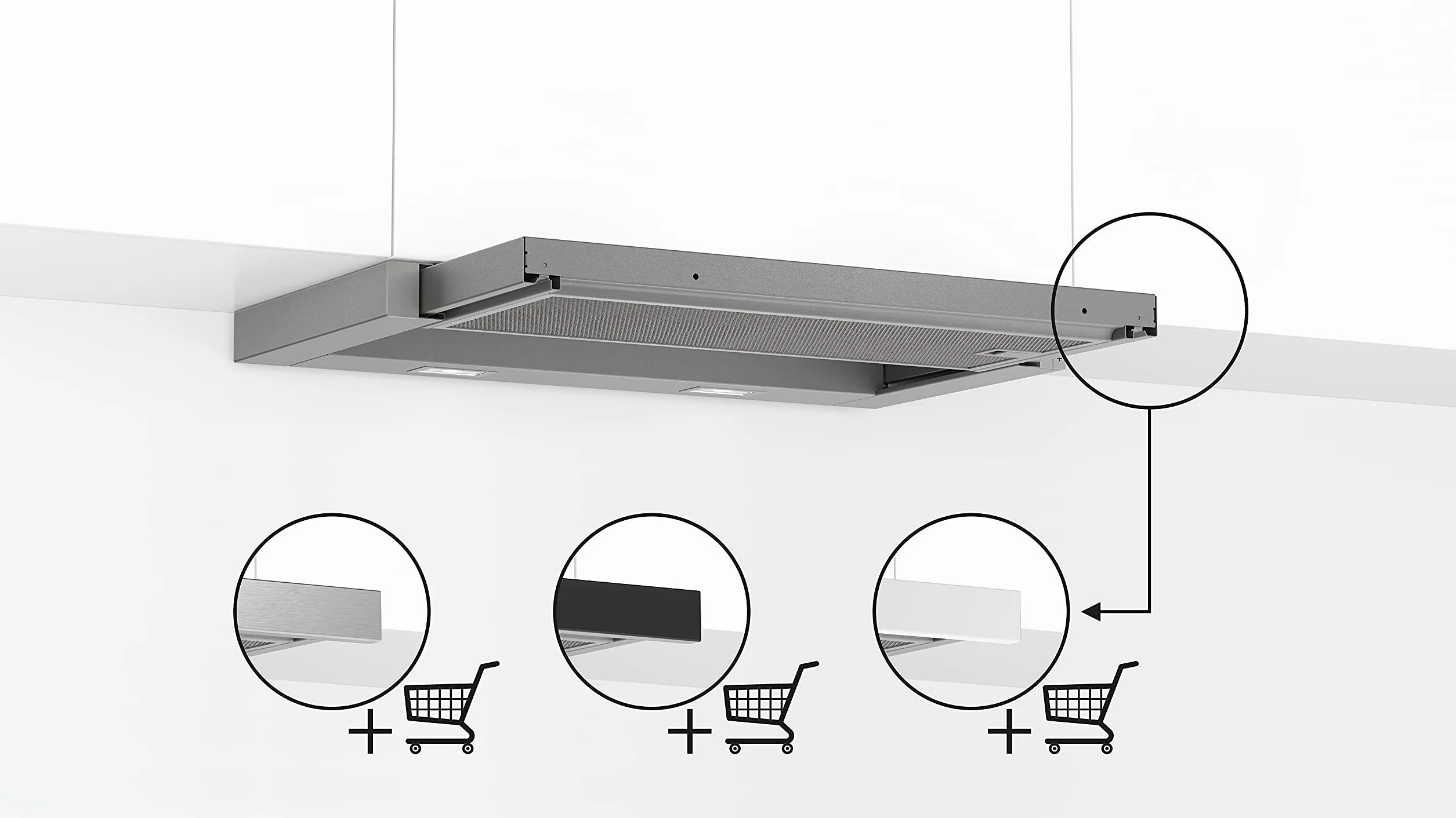 Bosch DFL064A52 Serie 4 - Campana de pantalla plana, 60 cm de ancho, circulación y salida de aire, fabricado en Alemania, motor EcoSilence Drive silencioso y eficiente, iluminación LED uniforme,