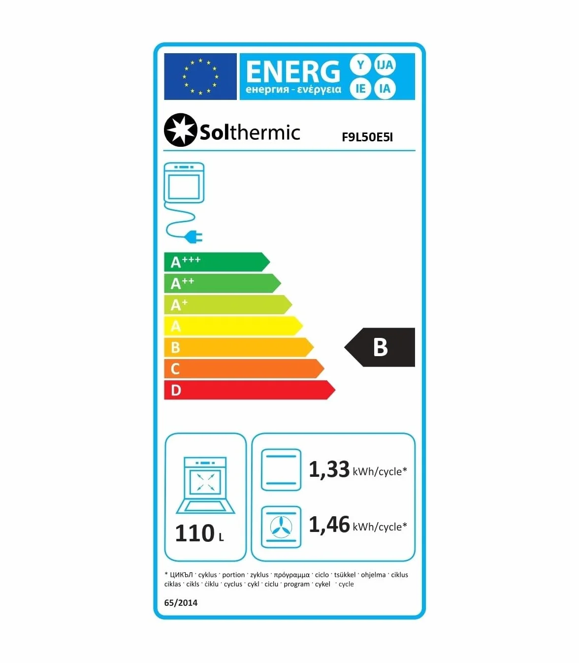 SOLTHERMIC F9L50E5RI Cocina Gas Horno Eléctrico Inox 90 cm 5 Fuegos 115 L FFD