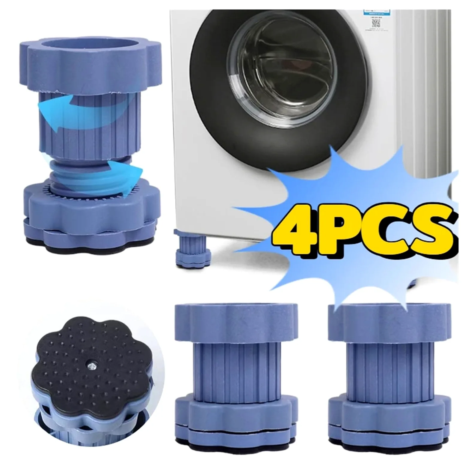 Almohadillas Universales Ajustables For Los Pies De La Lavadora, Base Antivibración For Refrigerador, Soportes De Soporte Fijos Antideslizantes(10PCS)