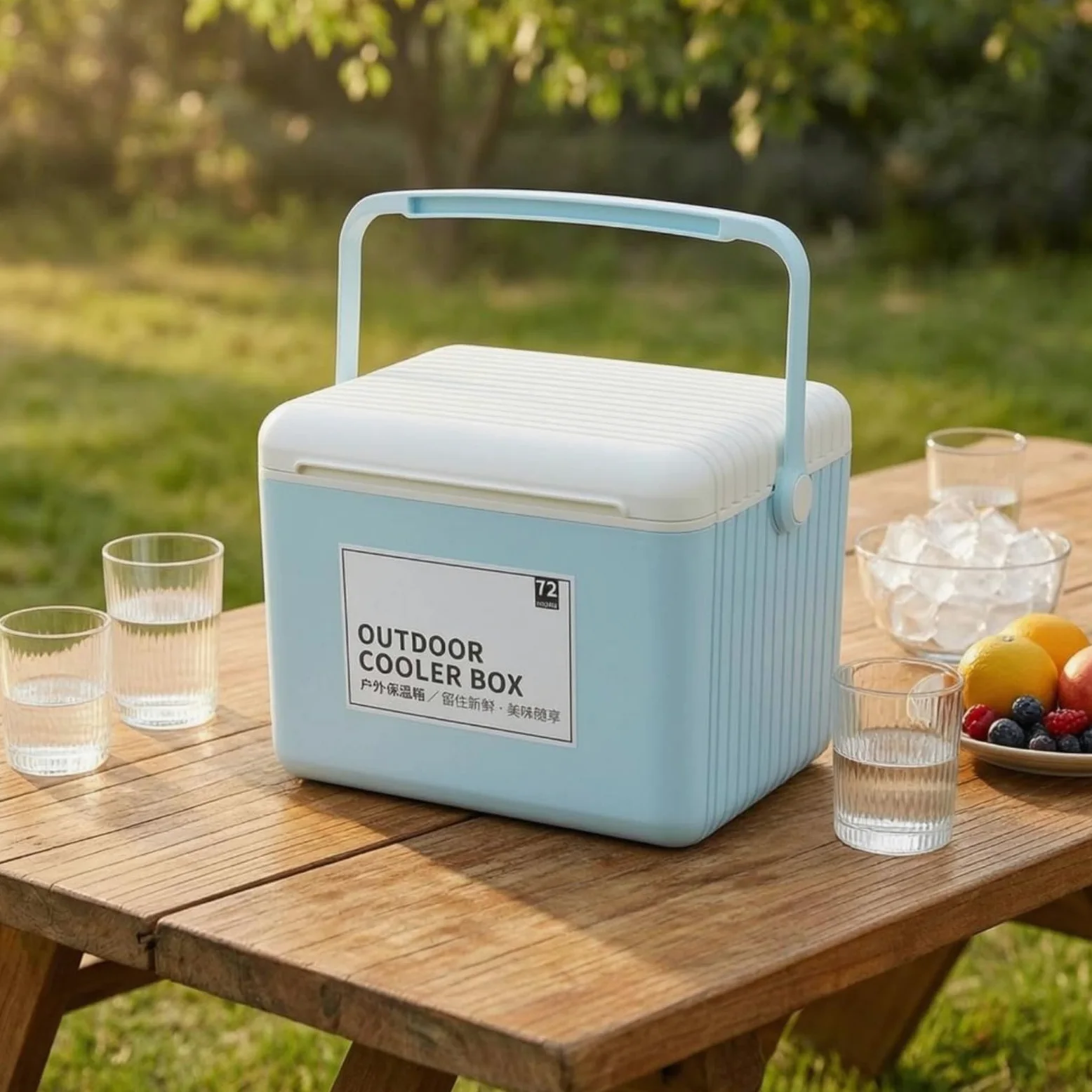 Nevera Portátil Hielera Contenedor Térmico Caja Isotérmica con Cuerpo Rectangular Rígido y Paneles Acanalados Aislamiento para Conservación en Frío