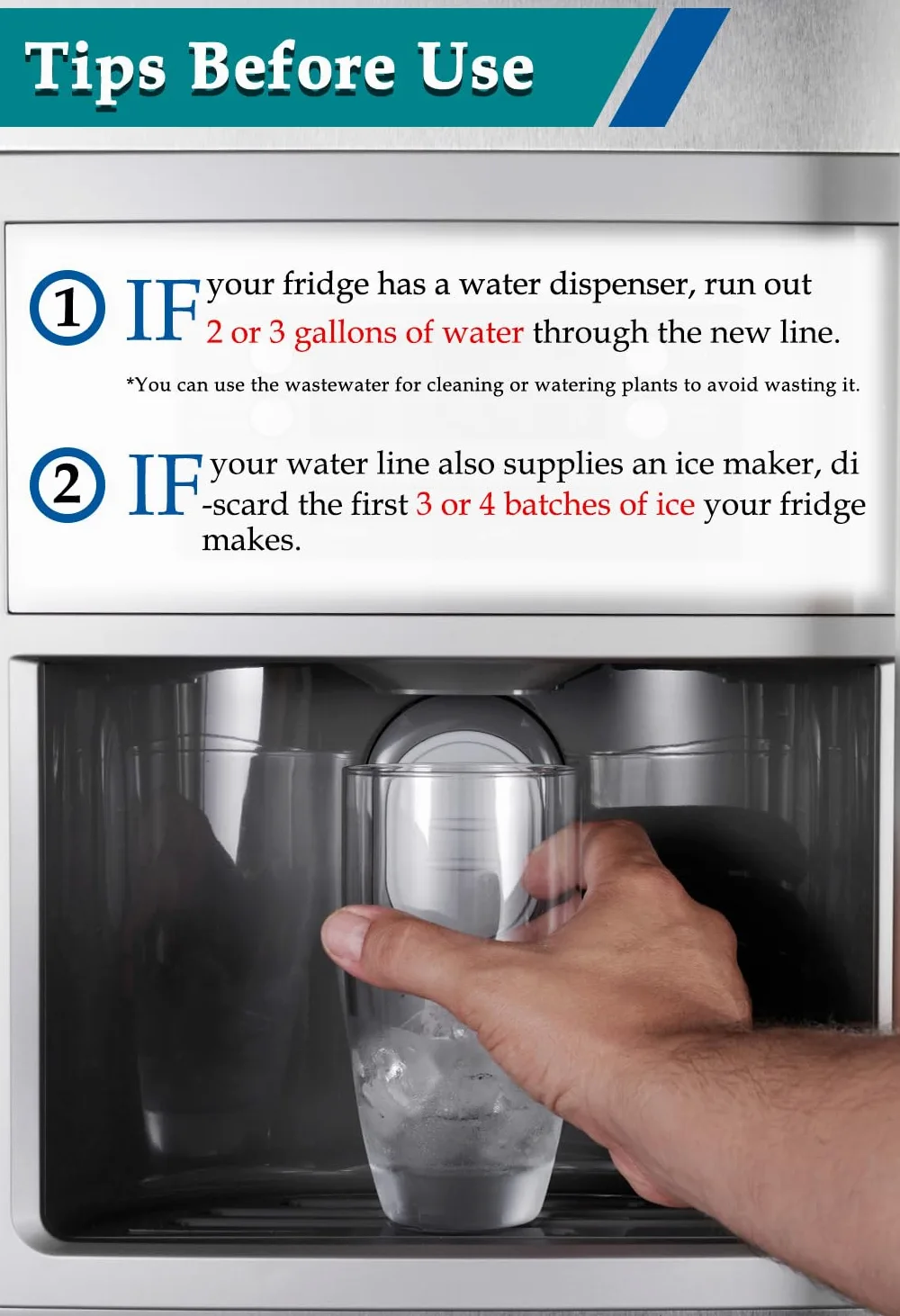 Kit de línea de agua para máquina de hielo para refrigerador, línea de agua trenzada de acero inoxidable de 25 pies con accesorios de compresión de 1/4 pulgadas, núcleo de tubo Pex y divisor de agua