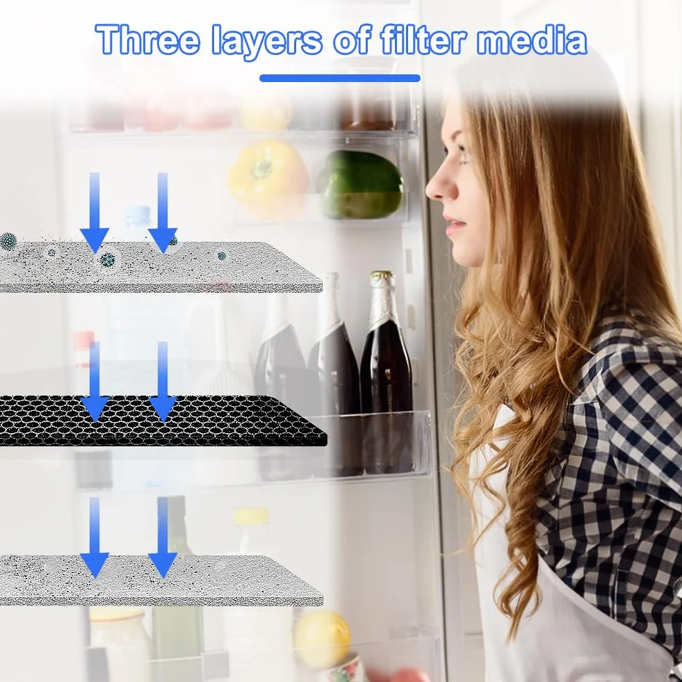 Juego de 4 filtros de aire Fresh para frigoríficos, eliminan los olores, eficaz, compatible con Réfrigérateur/Réfrigérateur/Purificateur LG LT120F, LFX31925SW, LFX31925SB