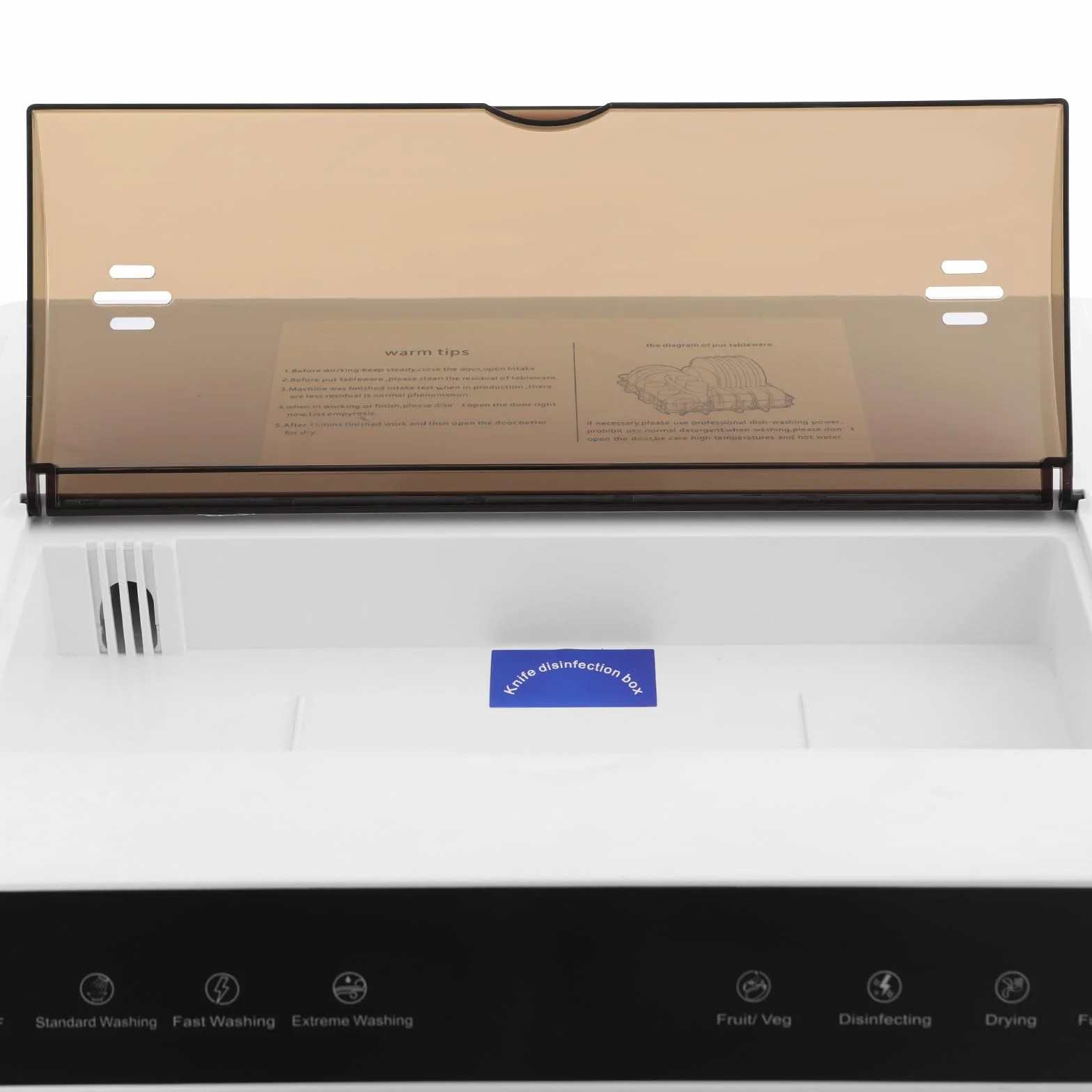 800 W portátil Lavavajillas, lavavajillas de mesa con 6 programas y depósito de agua de 5L, lavavajillas de mesa con cubierta semitransparente e indicador LED, perfecto y fácil para casas pequeñas
