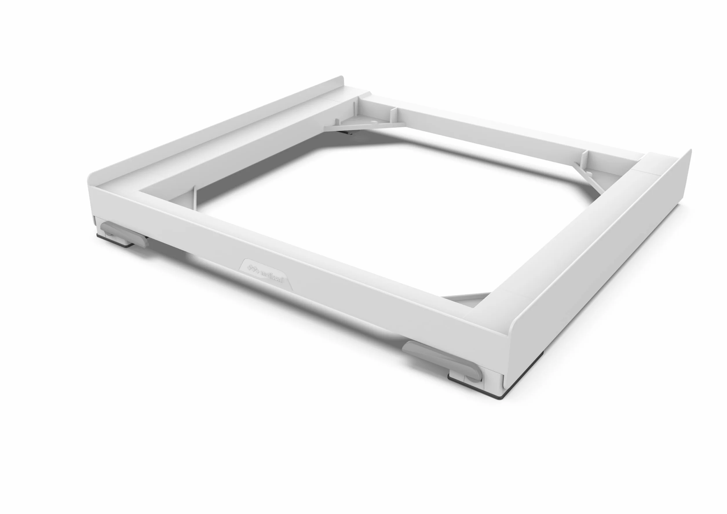 Meliconi Base Move EVO SIOC, Base con Ruedas y Frenos para Lavadora Secadora, 60x60 cm, Antivibración, Soporta 250 kg, plástico reciclado, Altura 7 cm, Made in Italy, Blanca