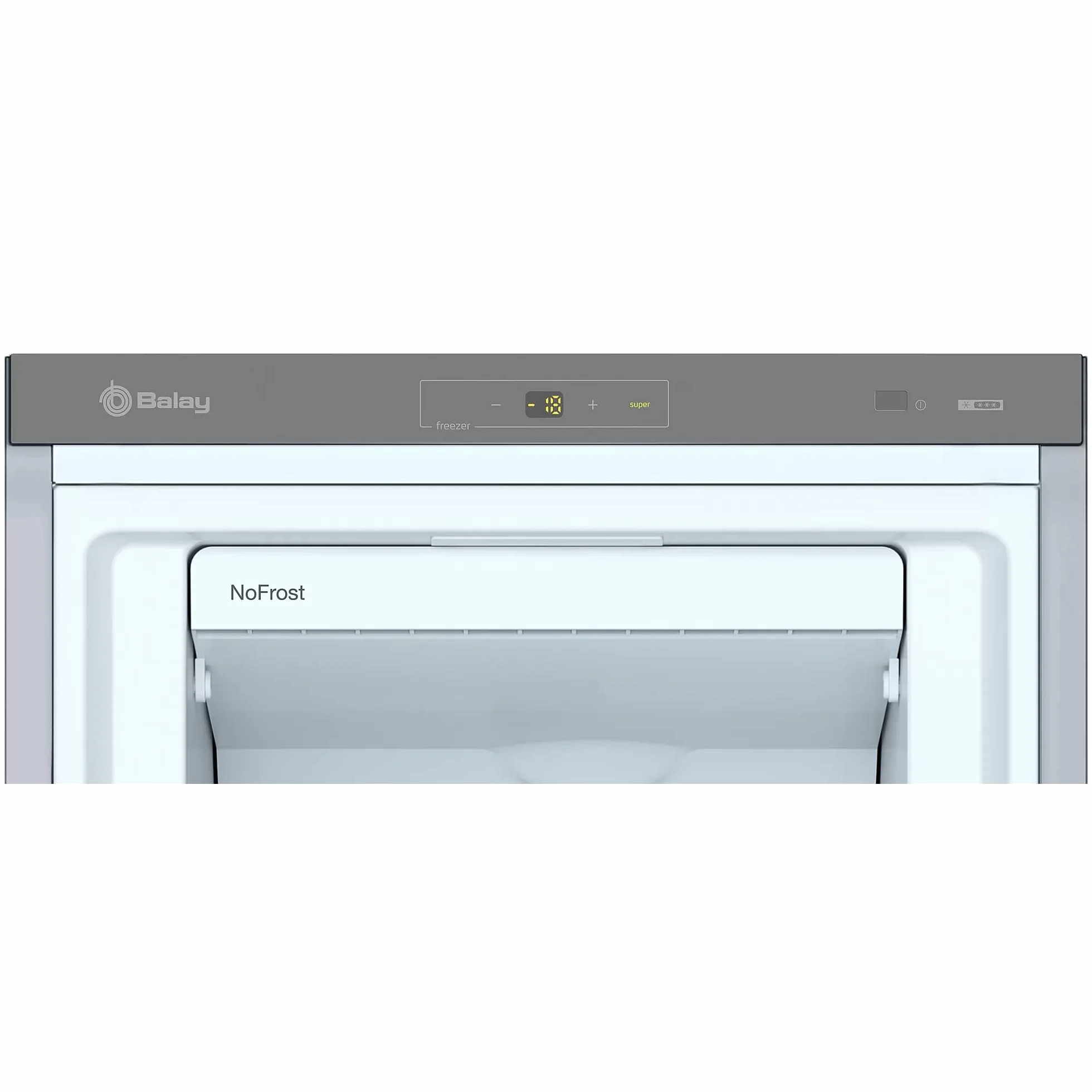 Balay - Congelador vertical, Libre Instalación, 60 cm. de ancho, 1 Puerta, NoFrost, Cubitera integrada, Acero, 3GFE568XE