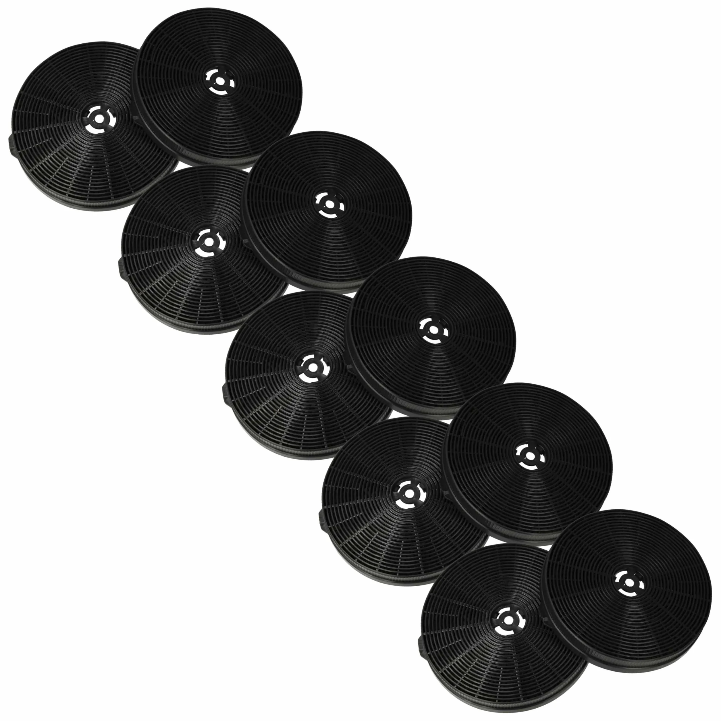 vhbw 10x filtro de carbón activado compatible con Firegas FGS-EBL17R1160CC | FGS-EWL11BR1160CC campanas cocina - 17,5 cm