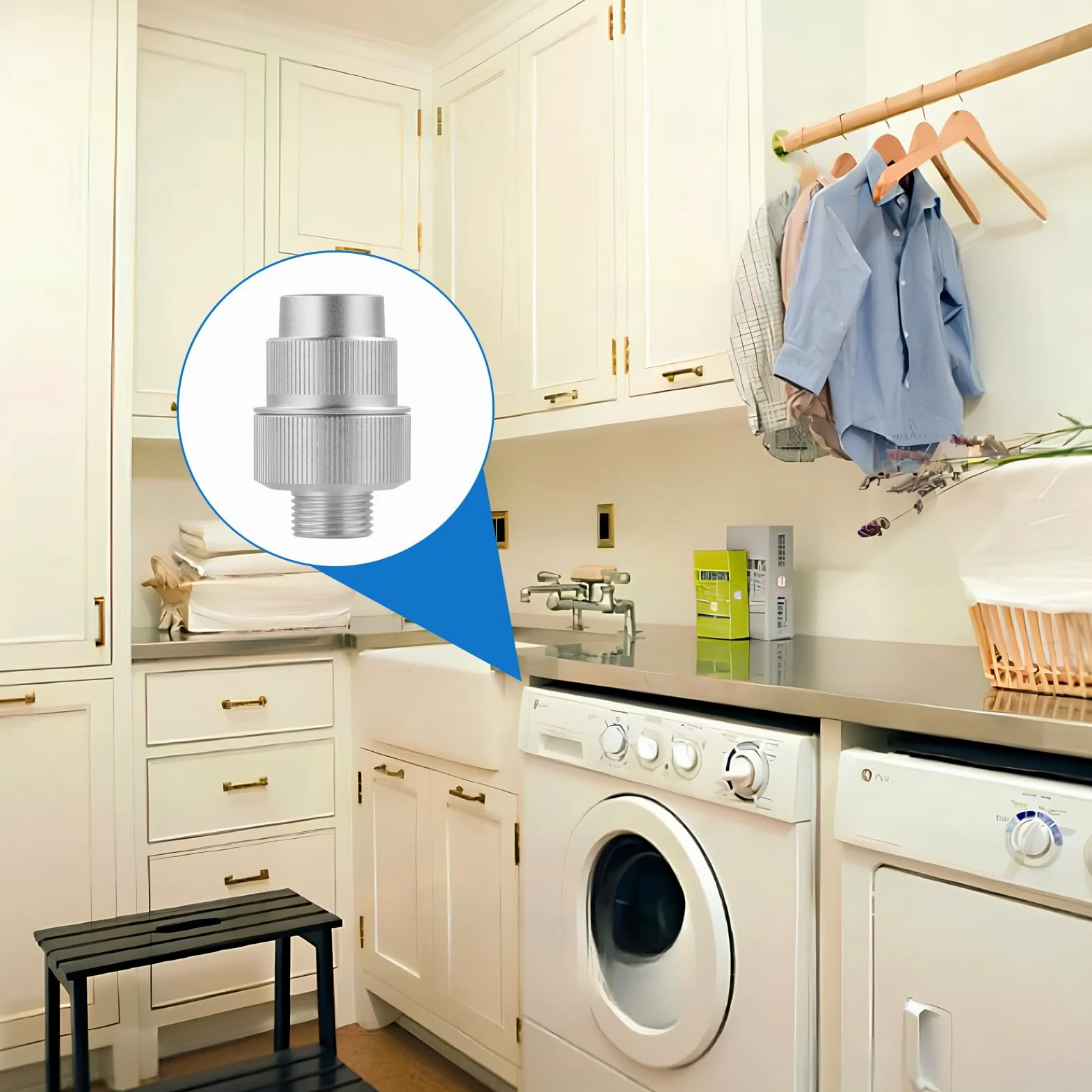 Cabezal de filtro 85470, con filtro de agua en línea, entrada de agua, filtros de metal para lavadora hechos de aleación de aluminio, para la mayoría de conexiones estándar de lavadoras